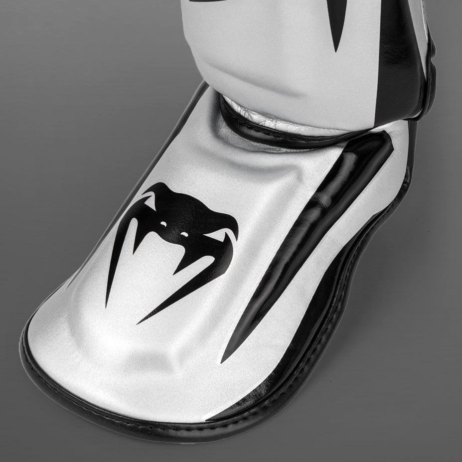 Venum Elite Standup Shinguards - Silver/Black