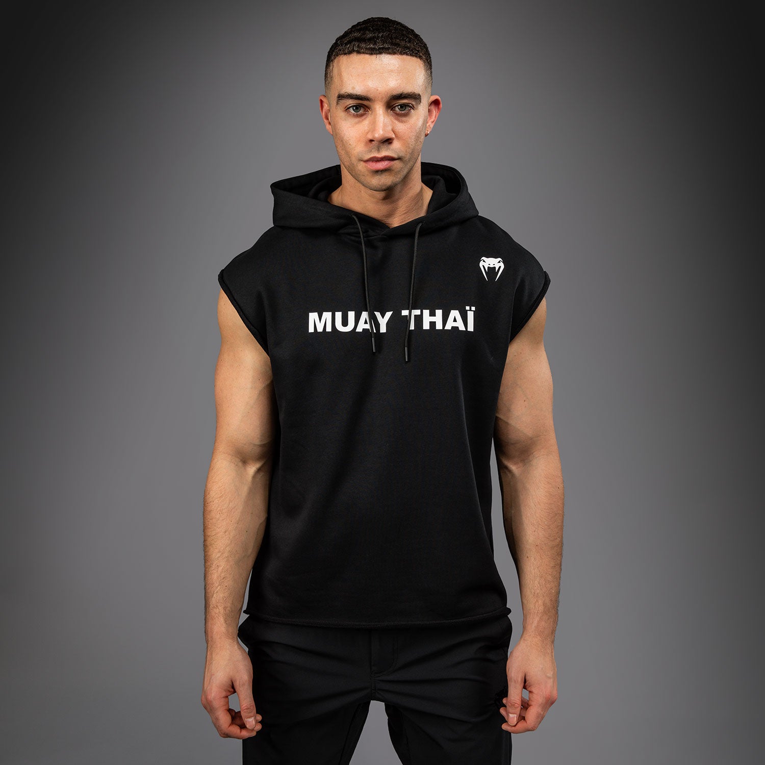 Venum Muay Thai VT Sleeveless Hoodie - Black/White - Venum