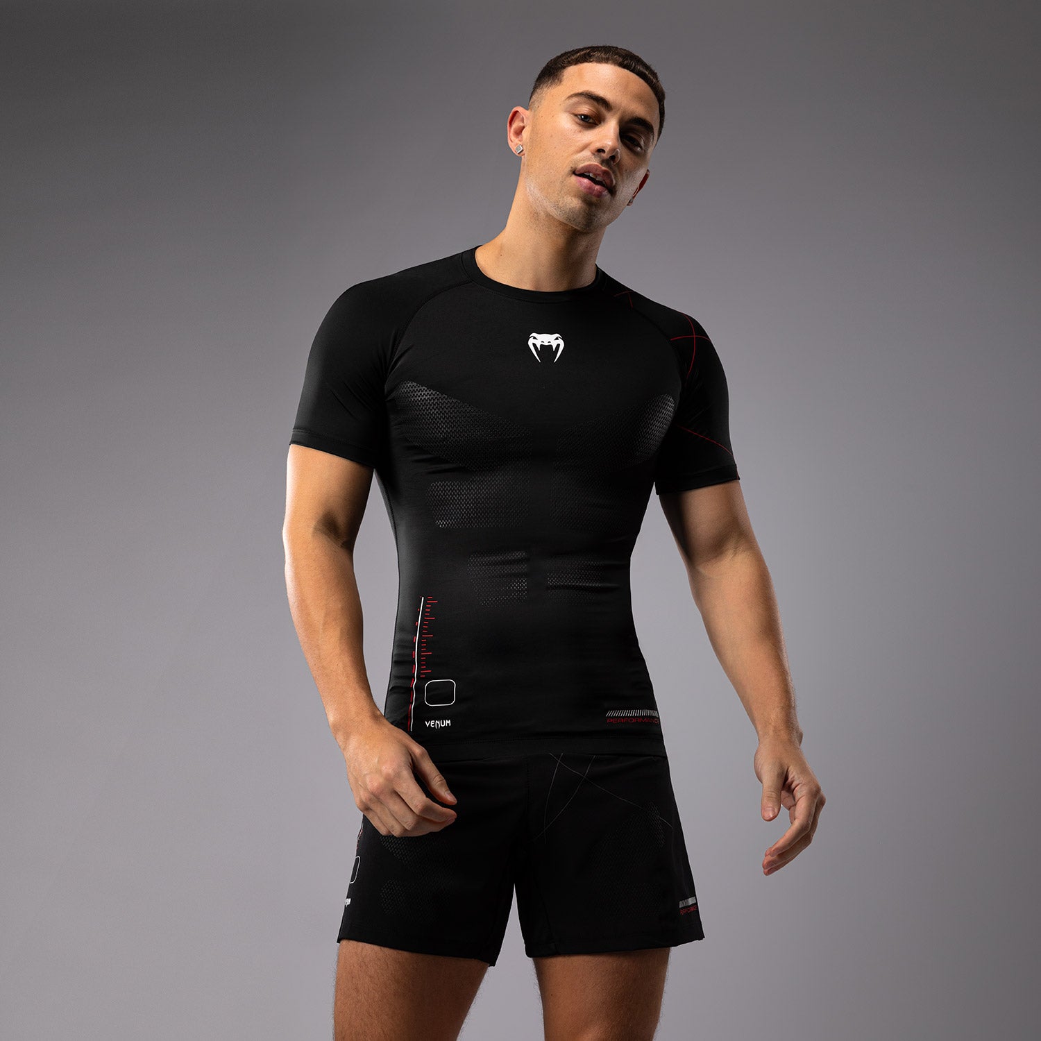 Venum Tactical XT Short Sleeve Rashguard - Black/Fire Red - Venum