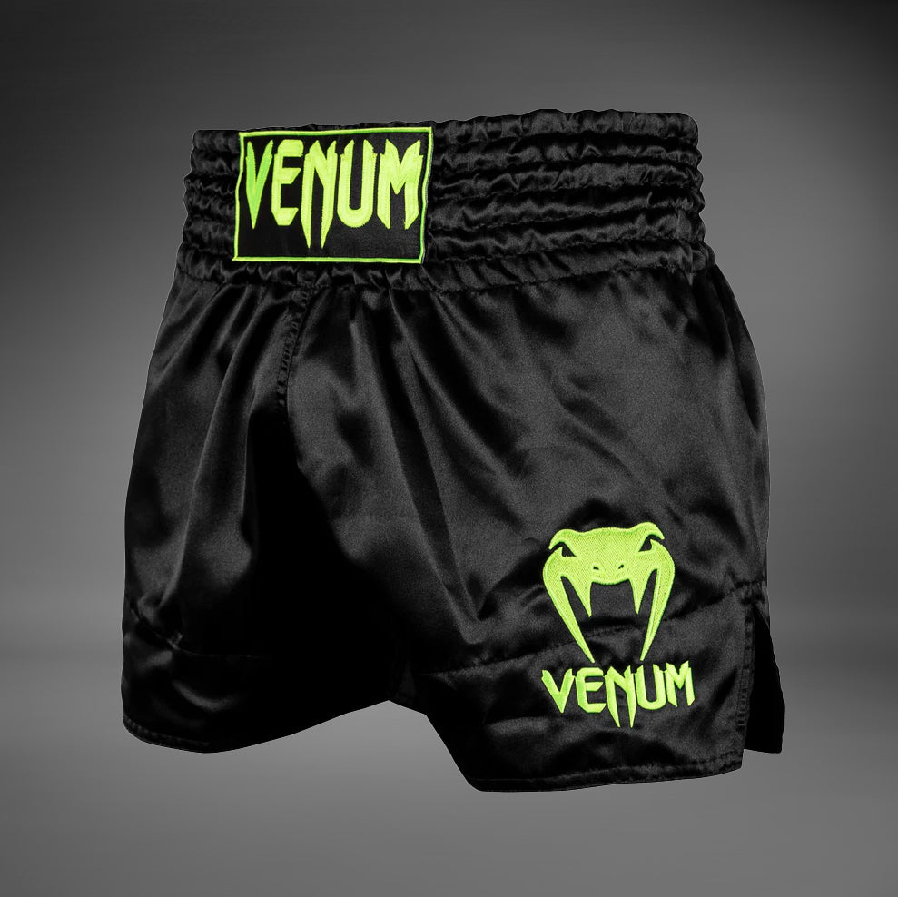 Venum Classic Muay Thai Short - Black/fluorescent yellow - Venum