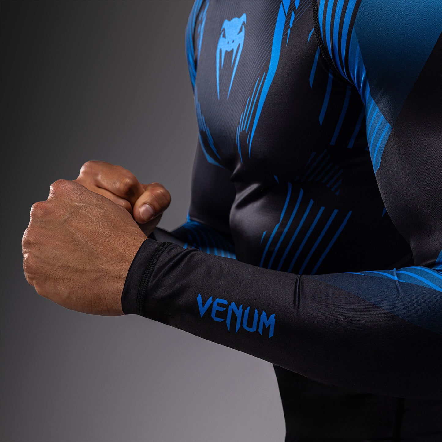 Venum No-Gi 6.0 Long Sleeve Rashguard - Black/Blue  product-type_Compression T-Shirts Venum