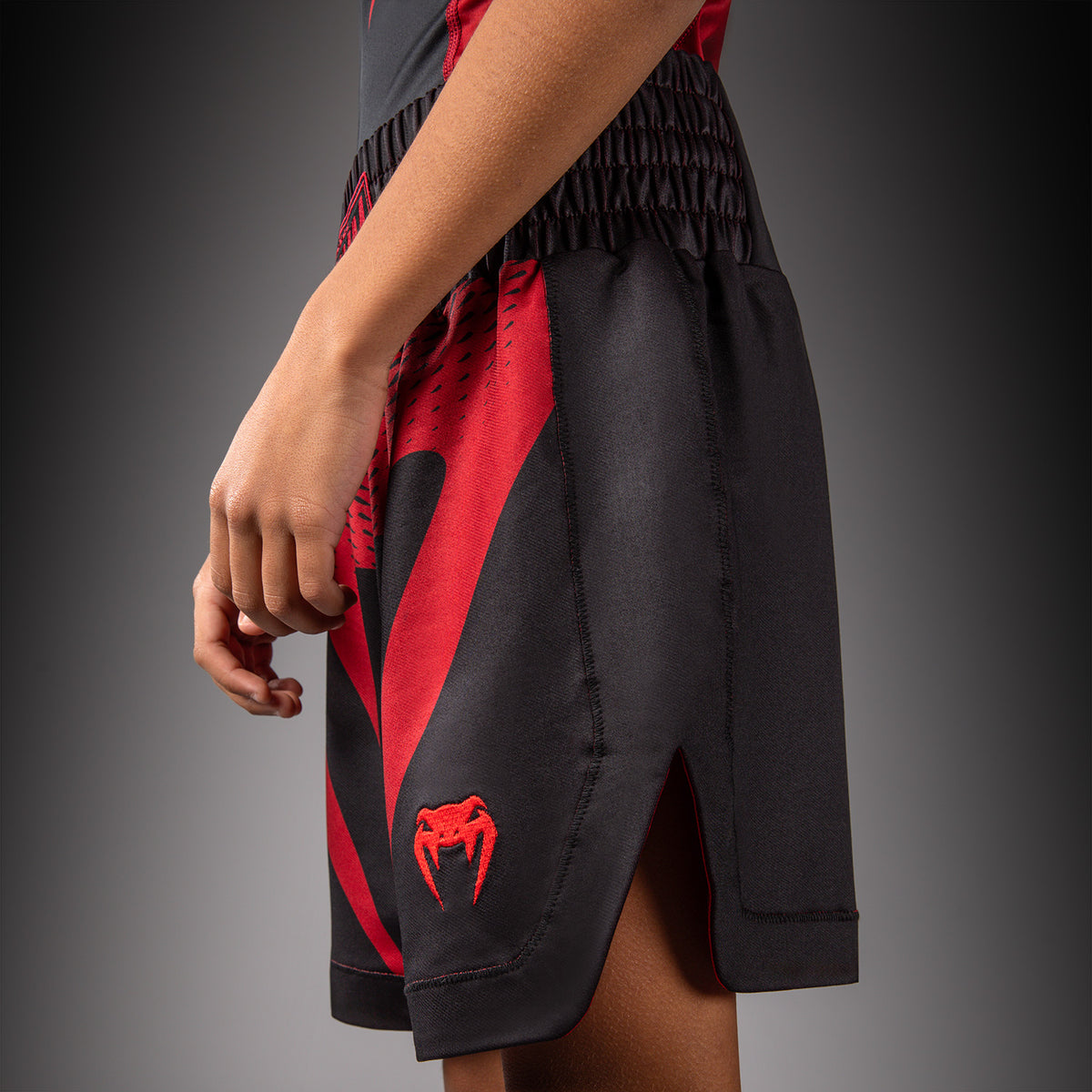 Venum Attack Kids Boxing Shorts - Black/Red  product-type_Boxing shorts Venum
