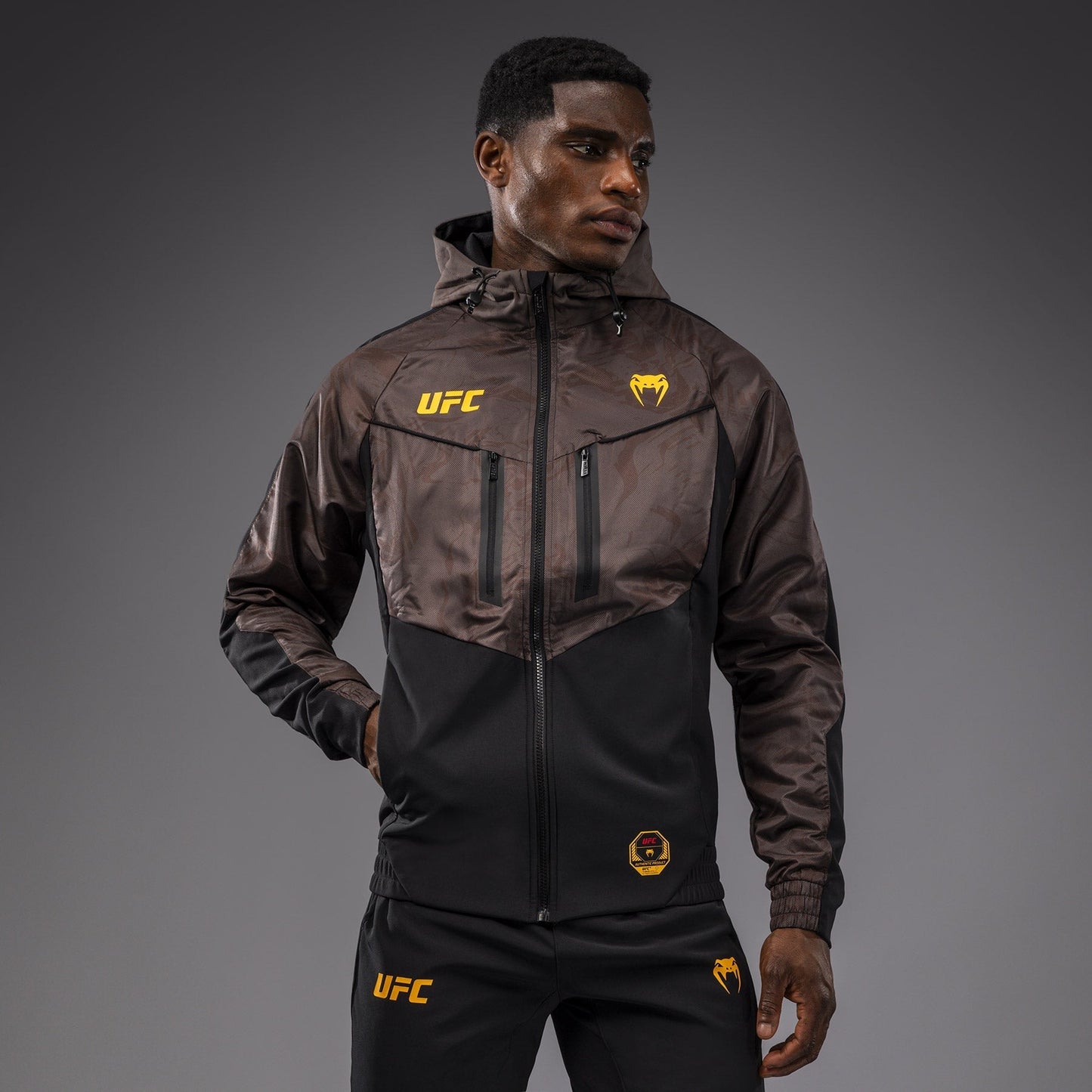 UFC Fusion by Venum Fight Week Men’s Zip Hoodie - Earthen Brown