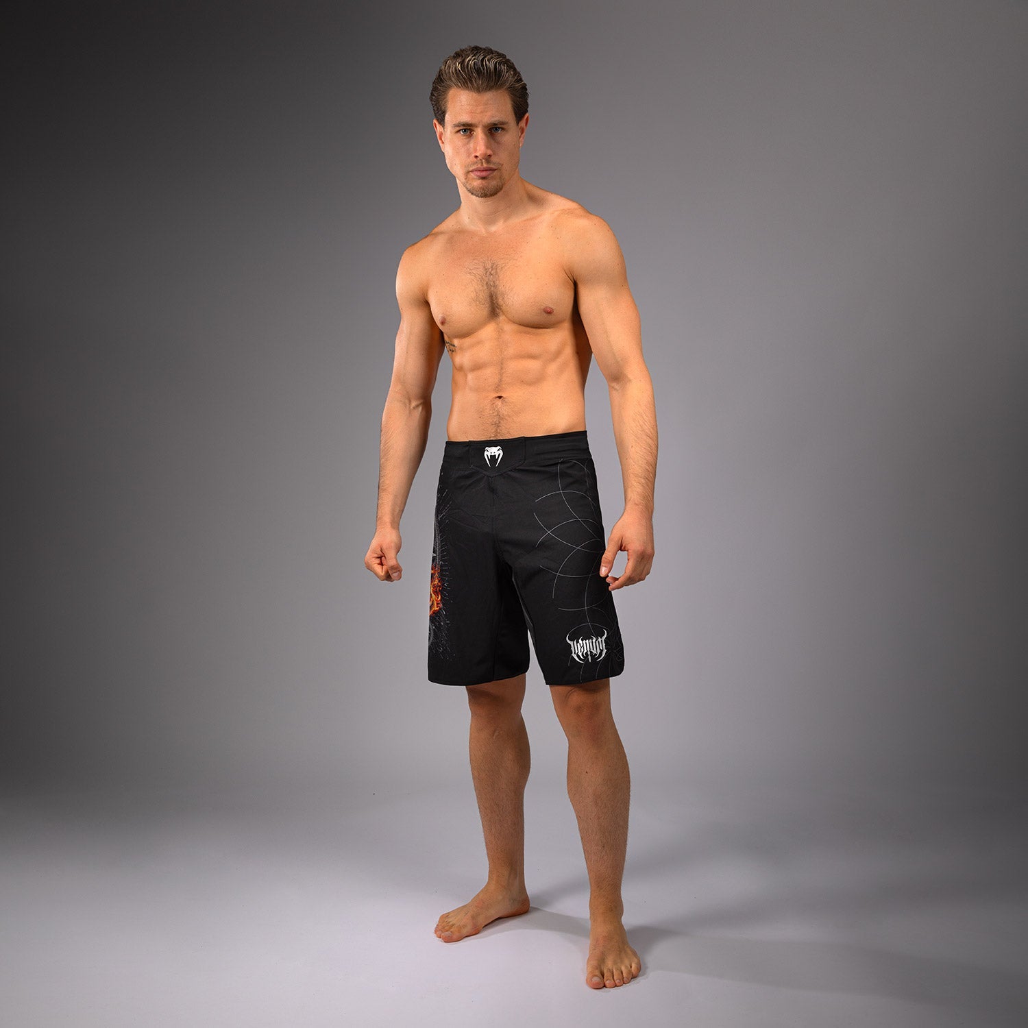 Venum Gladiator 5.0 Men's Fight Shorts - Black/Silver - Venum