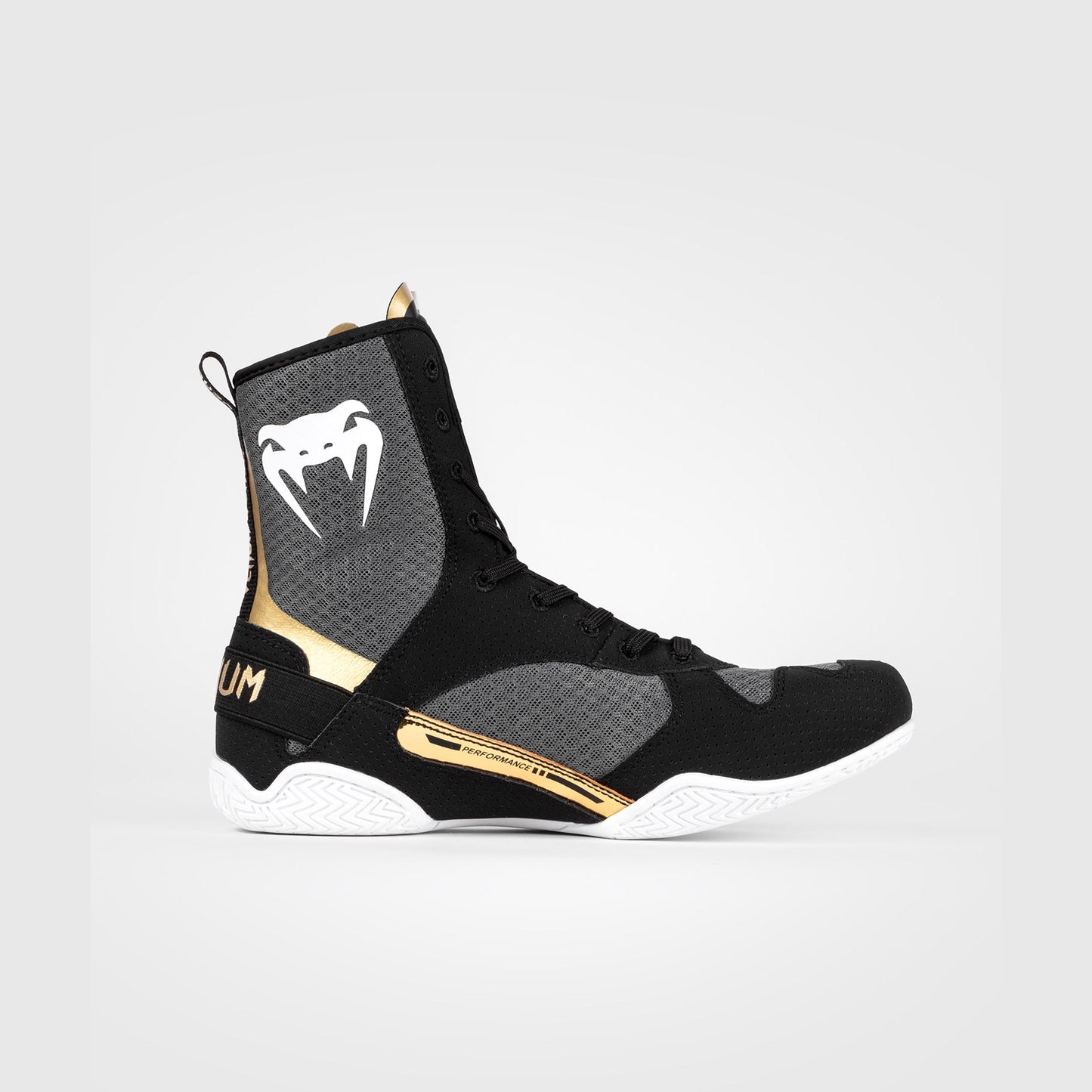 Venum Elite Boxing Shoes - Black/White/Gold