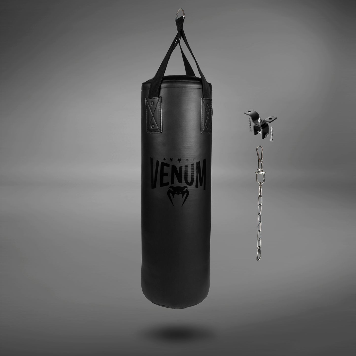 Venum Origins Punching Bag - Black/Black (ceiling mount included)