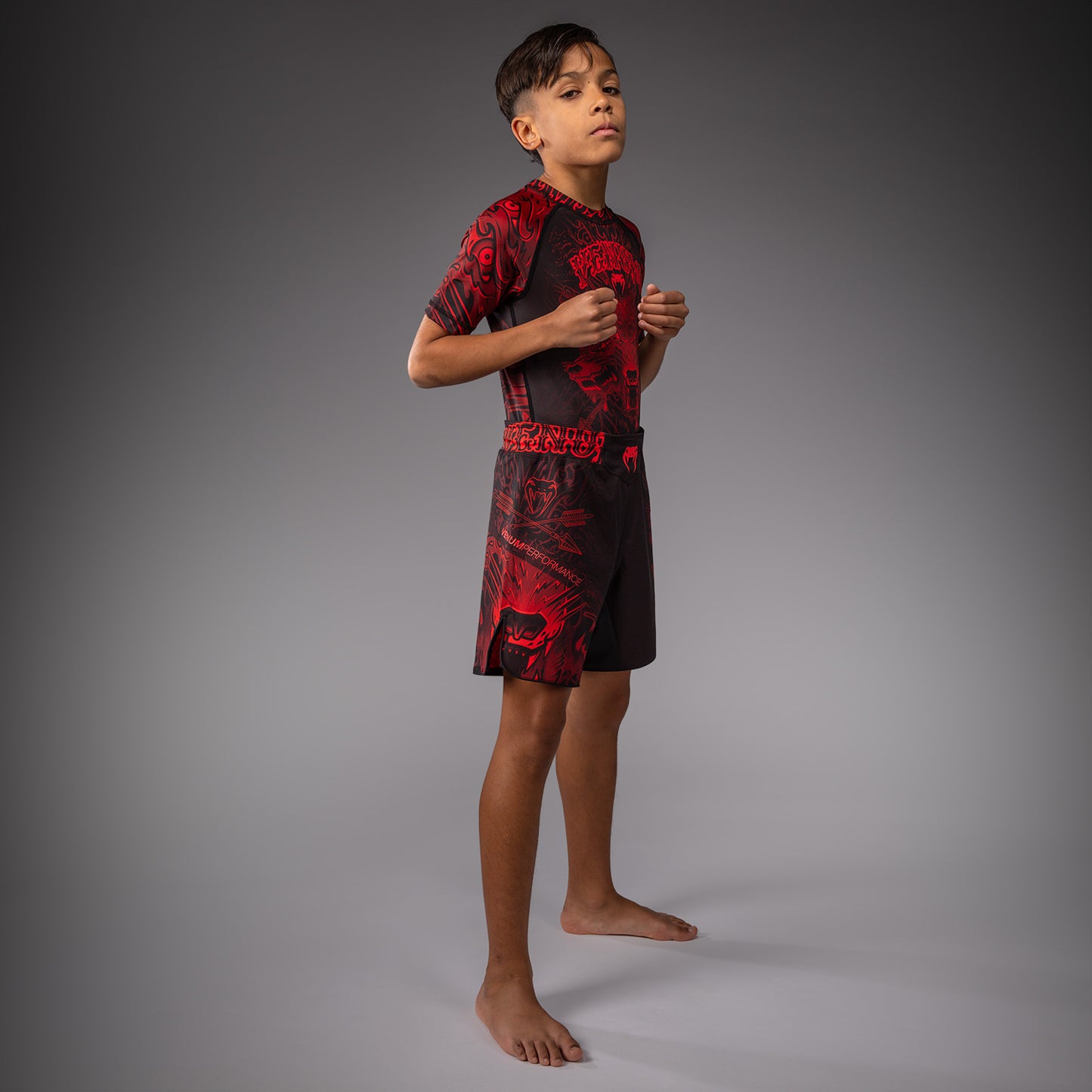 Venum Wolf Atak Kids Fightshorts - Black/Red
