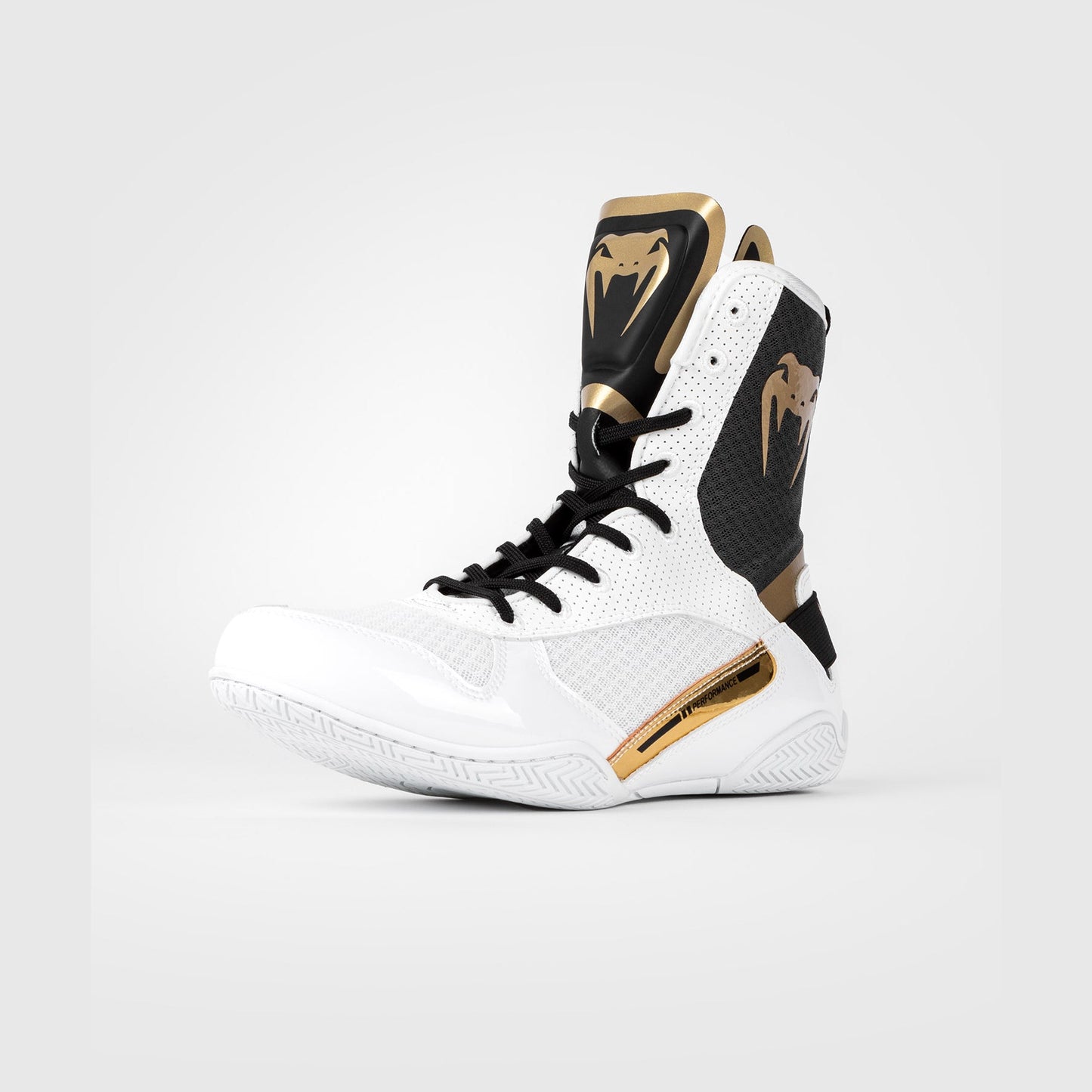 Venum Elite Boxing Shoes - White/Black/Gold