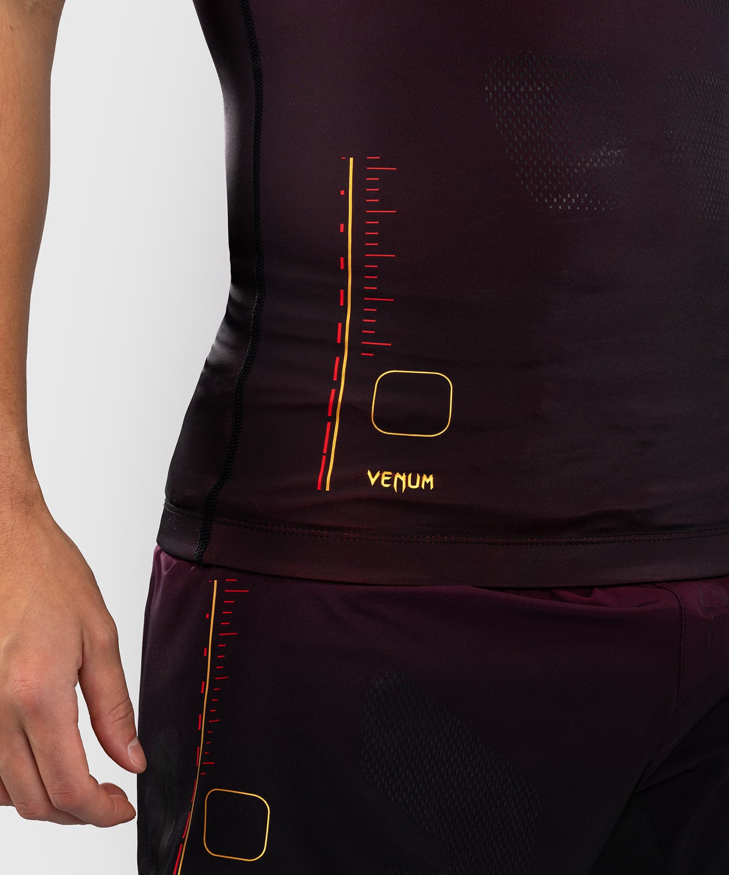 Venum Tactical XT Short Sleeve Rashguard - Black/Burgundy/Gold