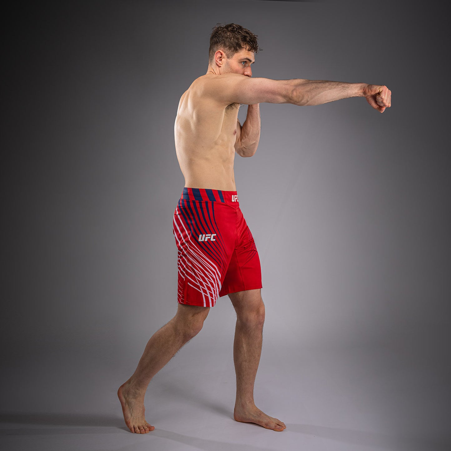 Men's Official UFC Freedom 250 by Venum Red Authentic Fight Night Long Fit Fight Short