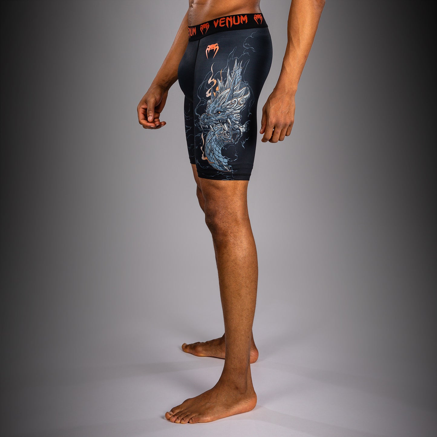 Venum Thunder Dragon Vale Tudo Shorts - Black/Grey/Copper