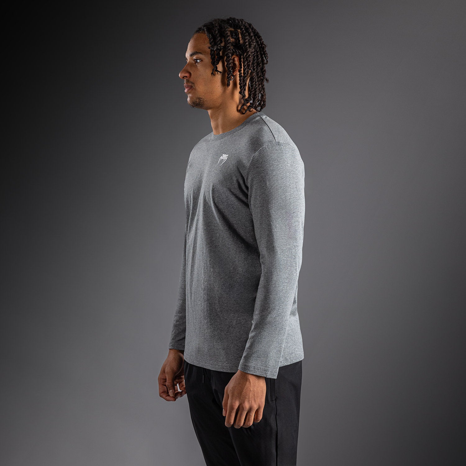 Venum Lineup Long Sleeve T-Shirt Grey - Heather/White  product-type_T-Shirts Venum