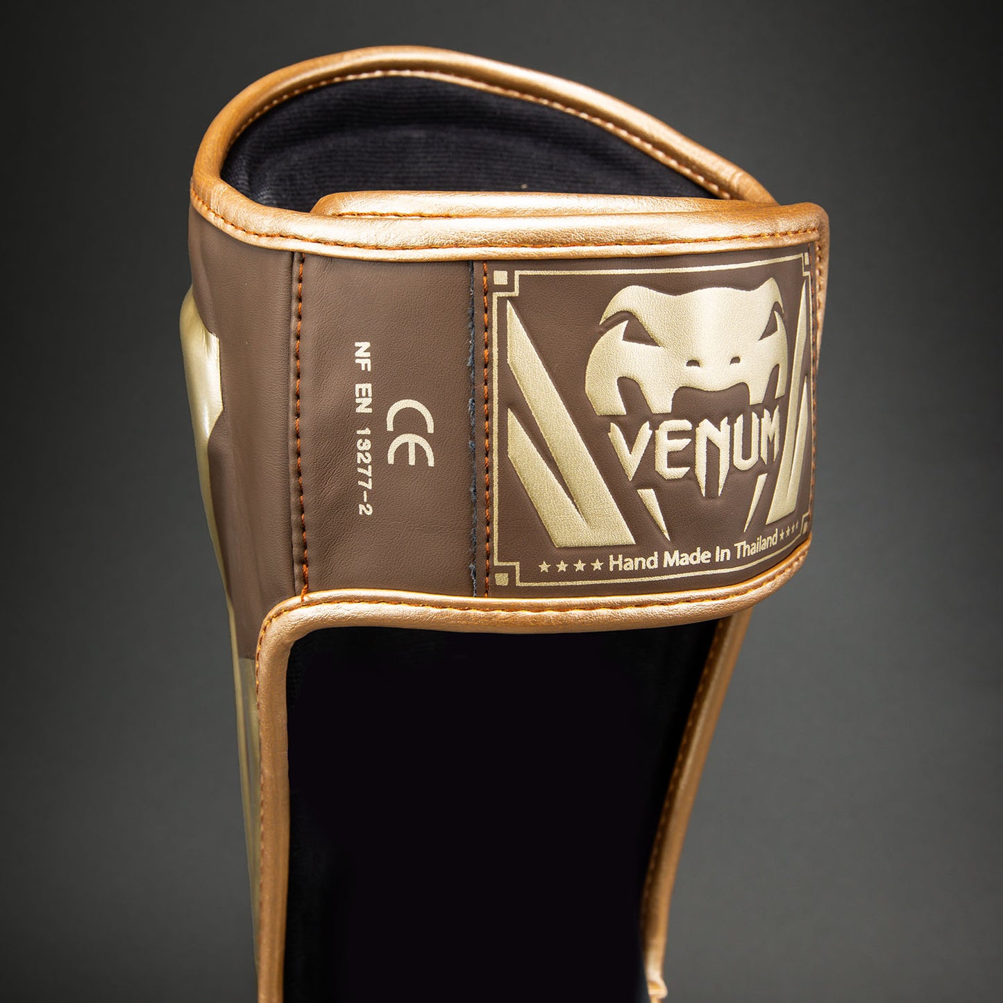Venum Elite Shin Guards - Dark Brown