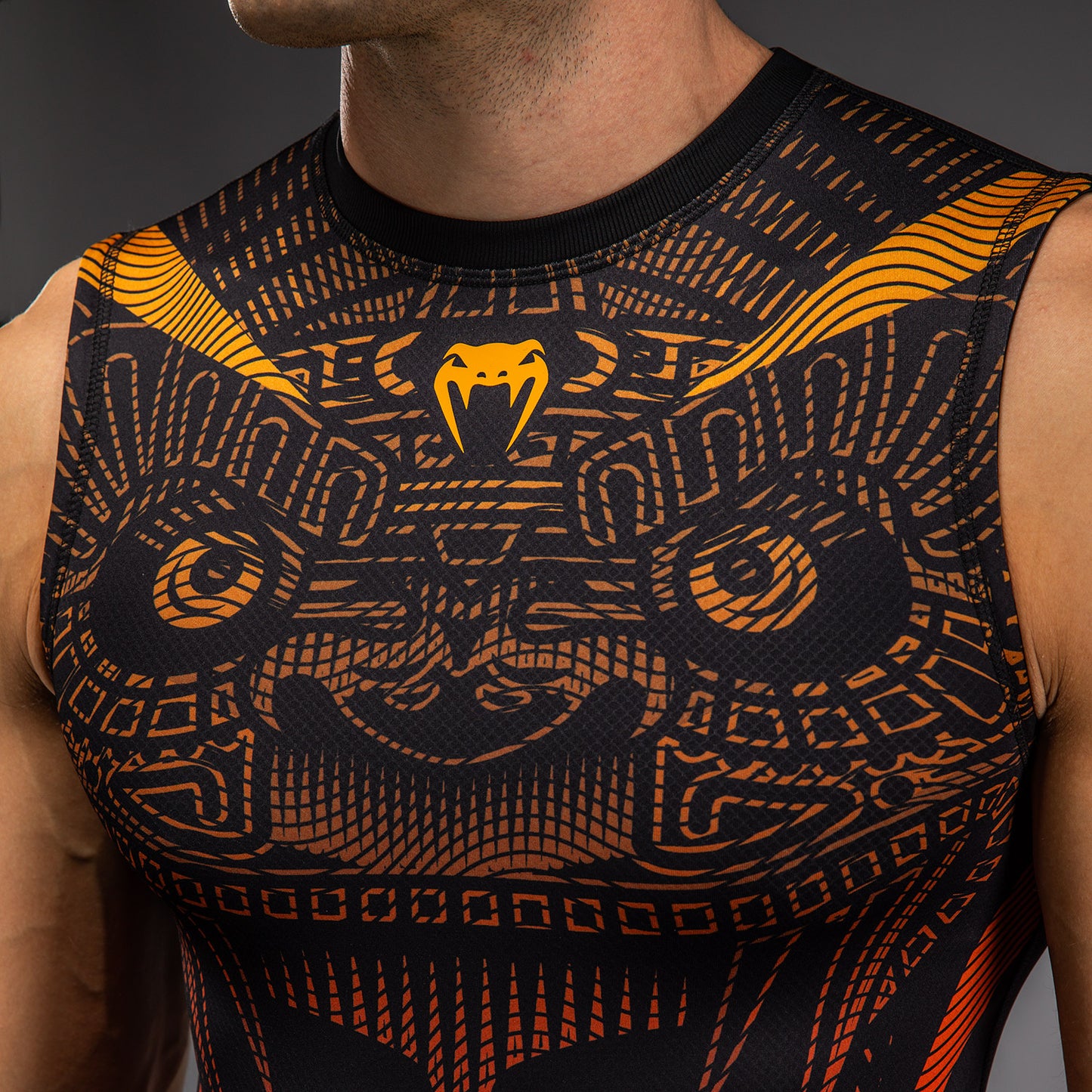 Venum Quetzal Fury Sleeveless Rashguard - Black/Fury Red/ Tangerine