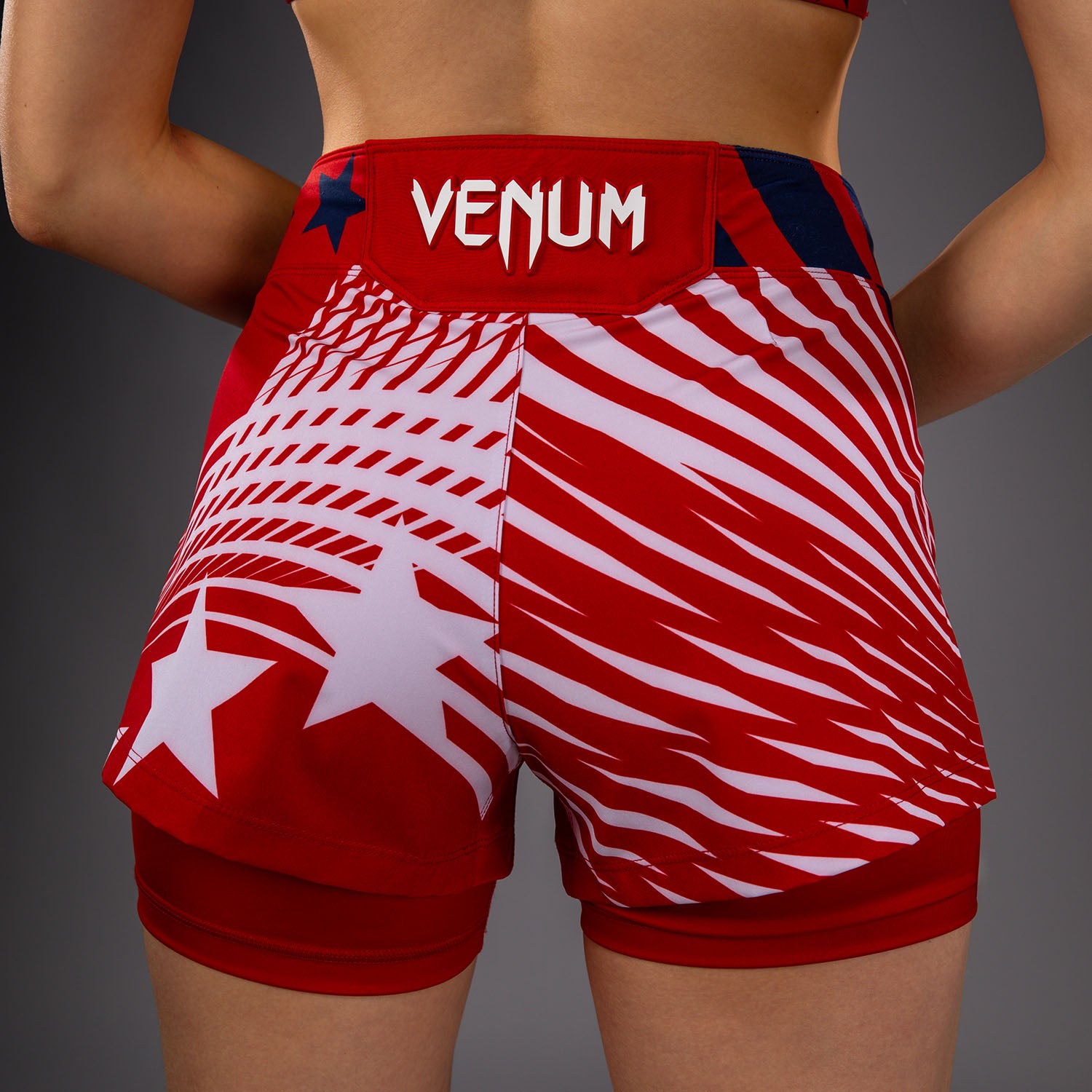 Women's Official UFC Freedom 250 by Venum Red Authentic Fight Night Fight Short  product-type_MMA Shorts Venum