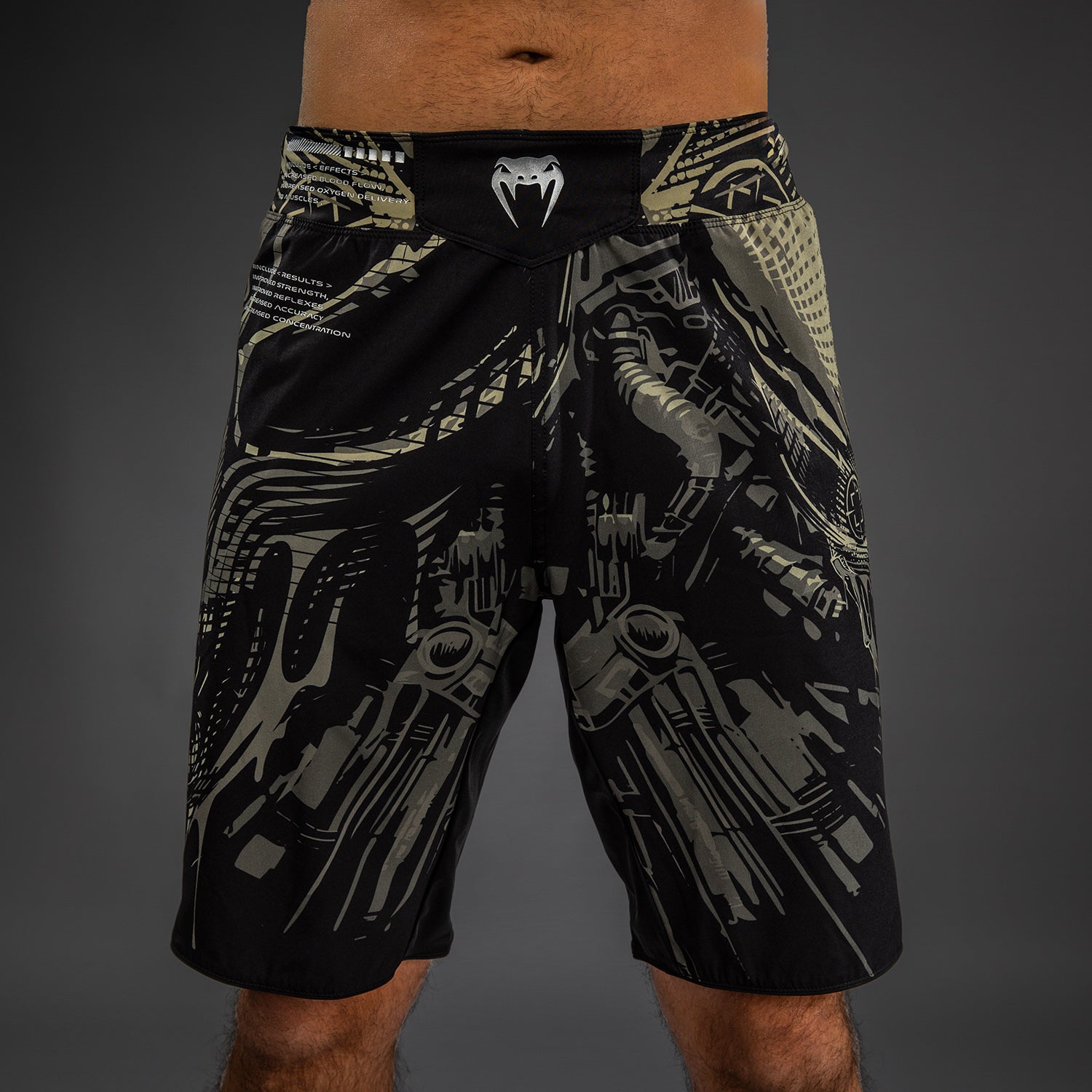 Venum Invader Fight Shorts - Black/Sand - Venum