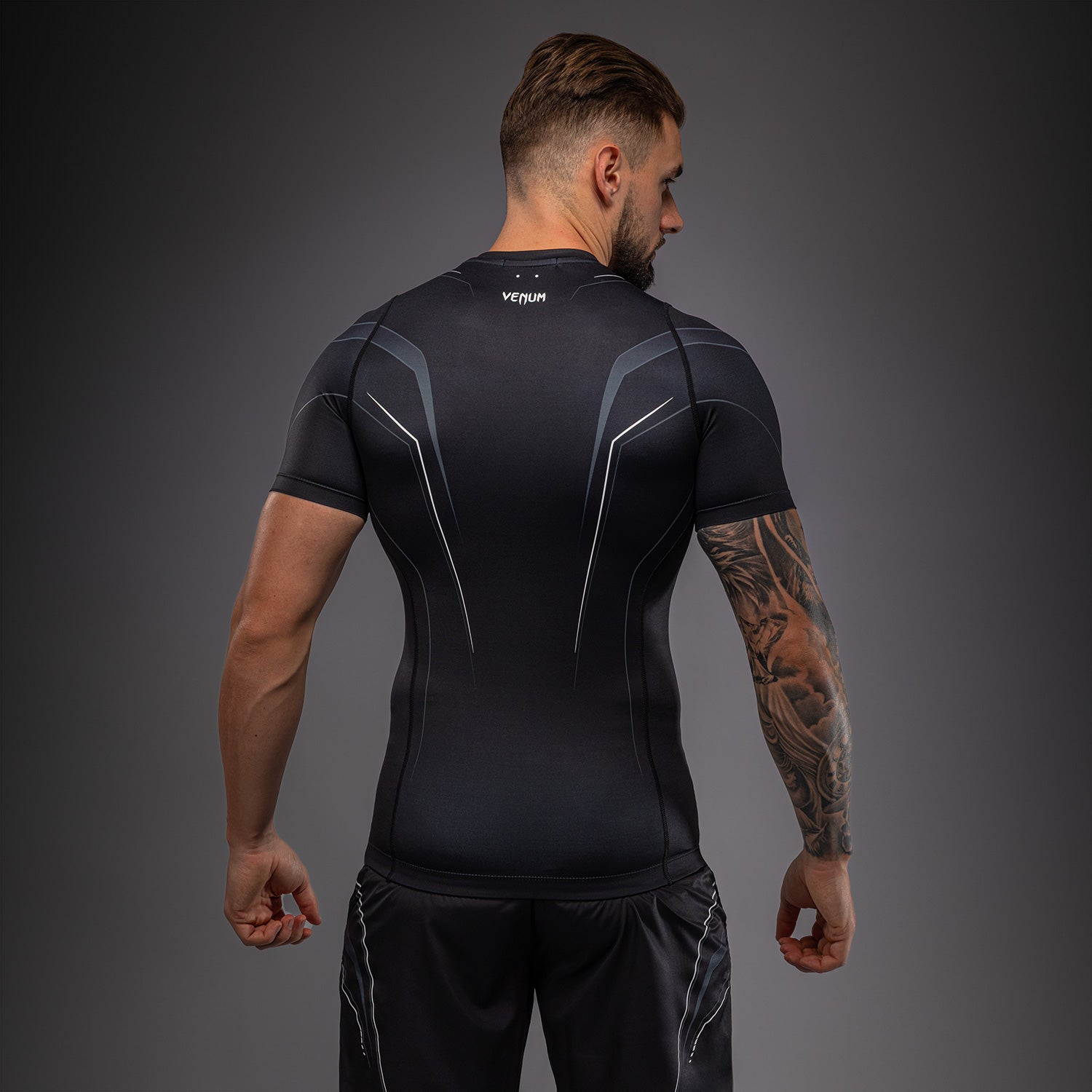Venum Streamline Short Sleeve Rashguard - Black/White  product-type_Compression T-Shirts Venum