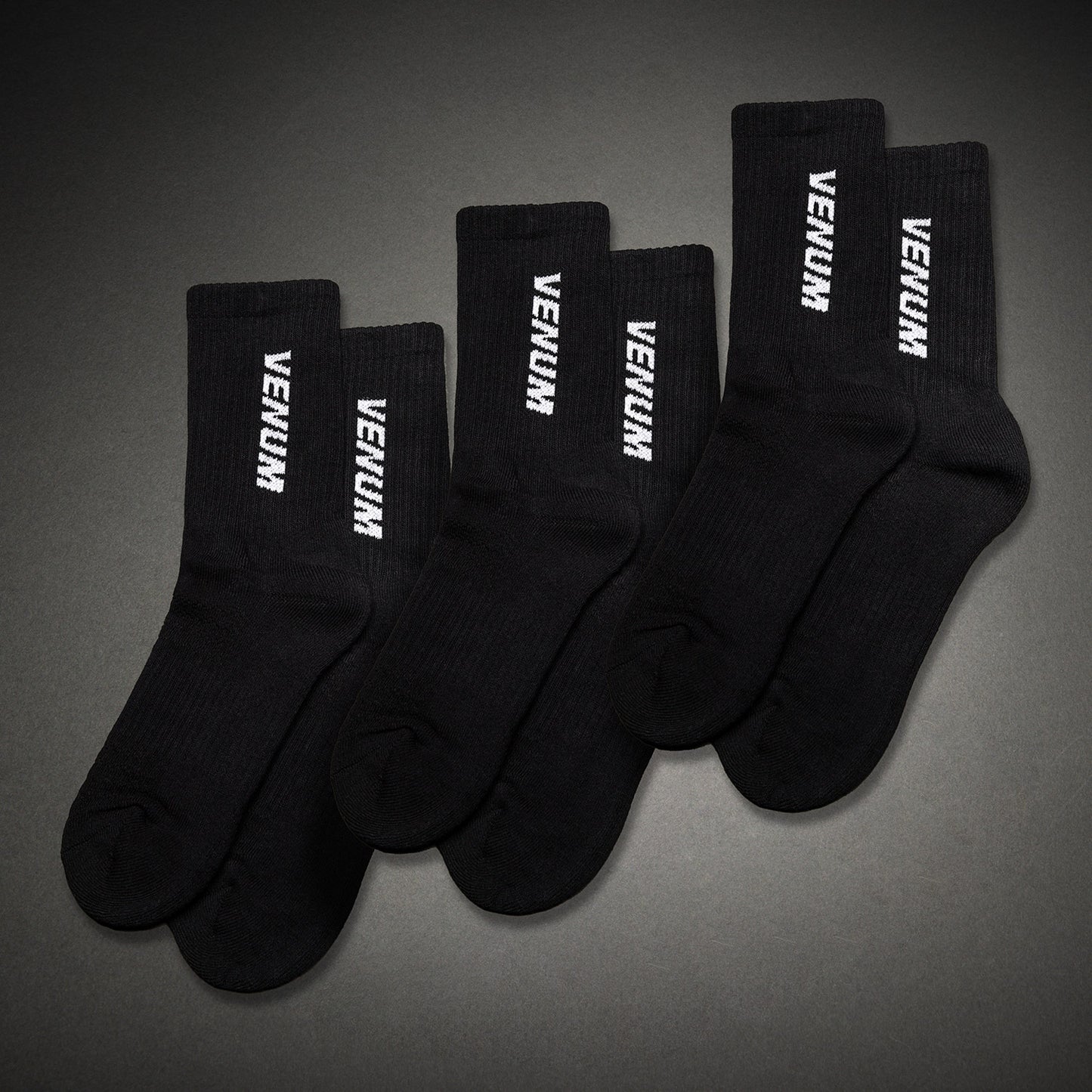 Venum Essential Crew Socks (Set of 3 pairs) - Black/White  product-type_Socks Venum
