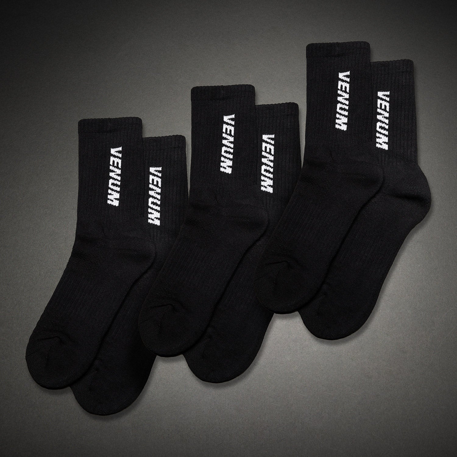 Venum Essential Crew Socks (Set of 3 pairs) - Black/White  product-type_Socks Venum