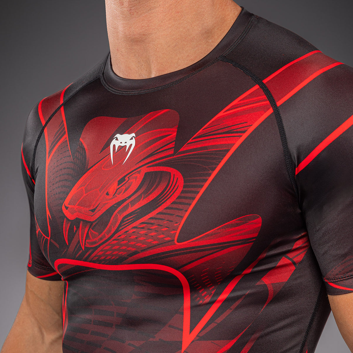 Crimson Viper 2.0 Short Sleeves Rashguards Black/Red