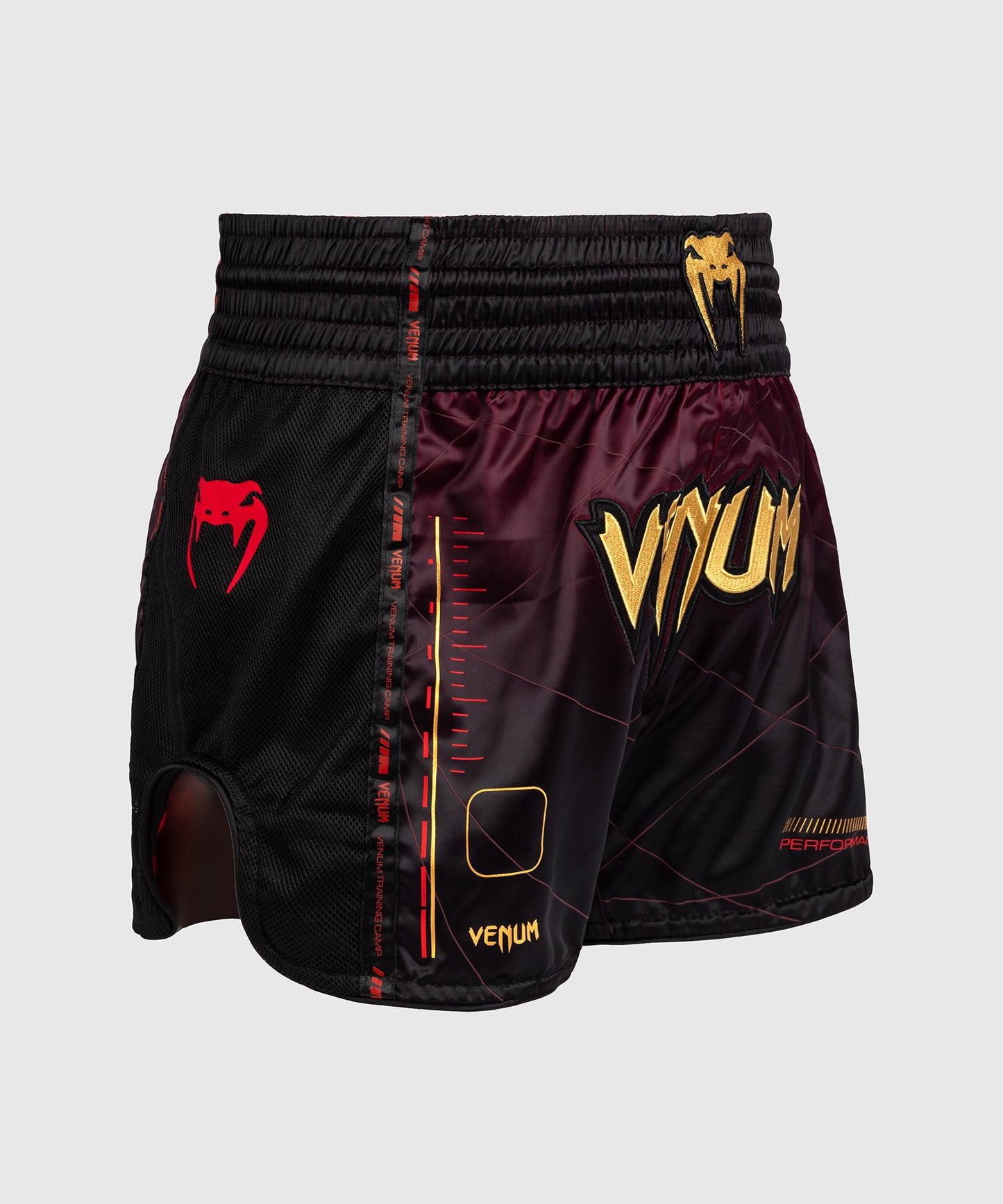 Venum Tactical XT Muay Thai Shorts - Black/Burgundy/Gold
