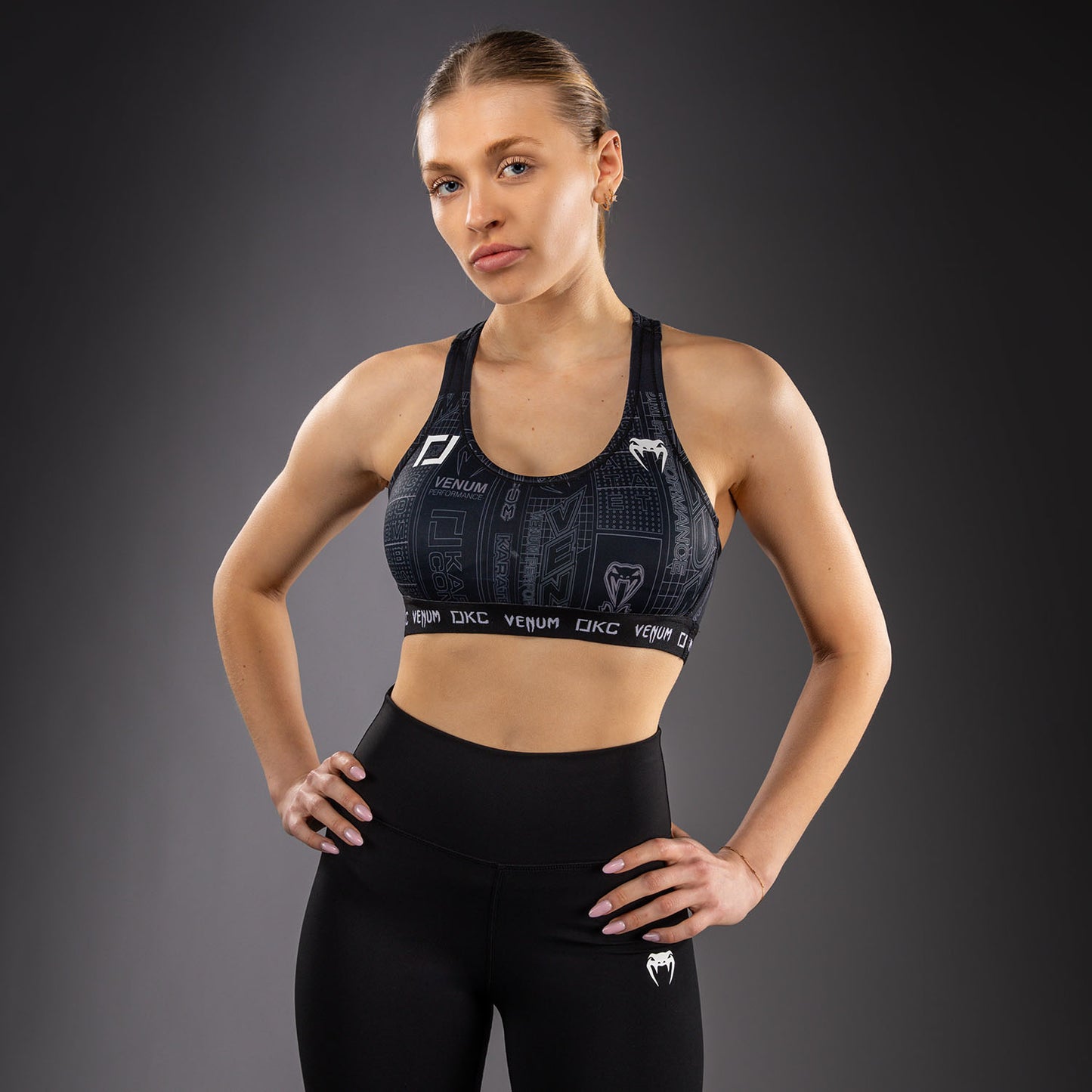 Karate Combat by Venum Sports Bra - Black/Grey  product-type_Sports bras Venum