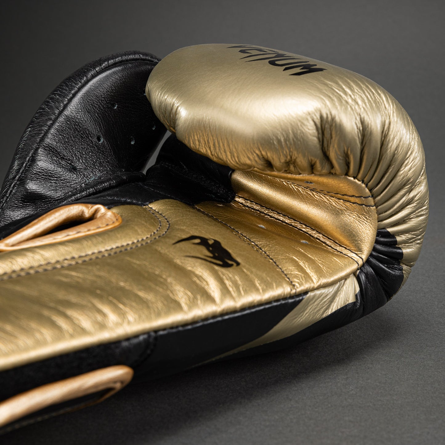 Venum Hammer Pro Boxing Gloves with Velcro - Black/Gold