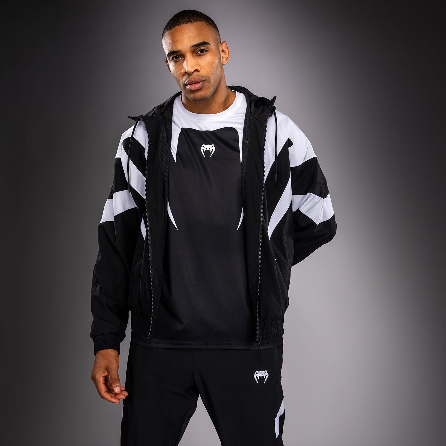 Venum Attack 90 Track Jacket - White/Black - Venum