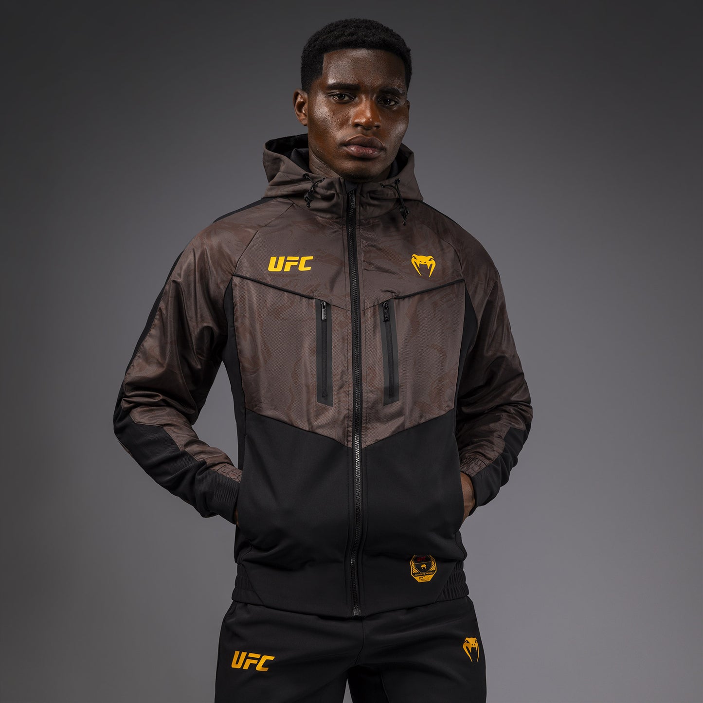 UFC Fusion by Venum Fight Week Men’s Zip Hoodie - Earthen Brown