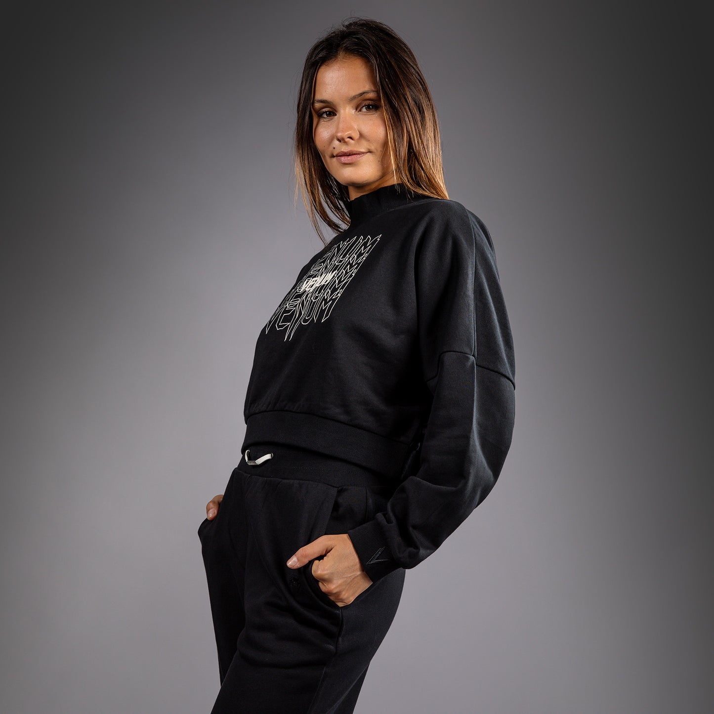 Venum Pulse Women’s Cropped Sweatshirt - Black/White