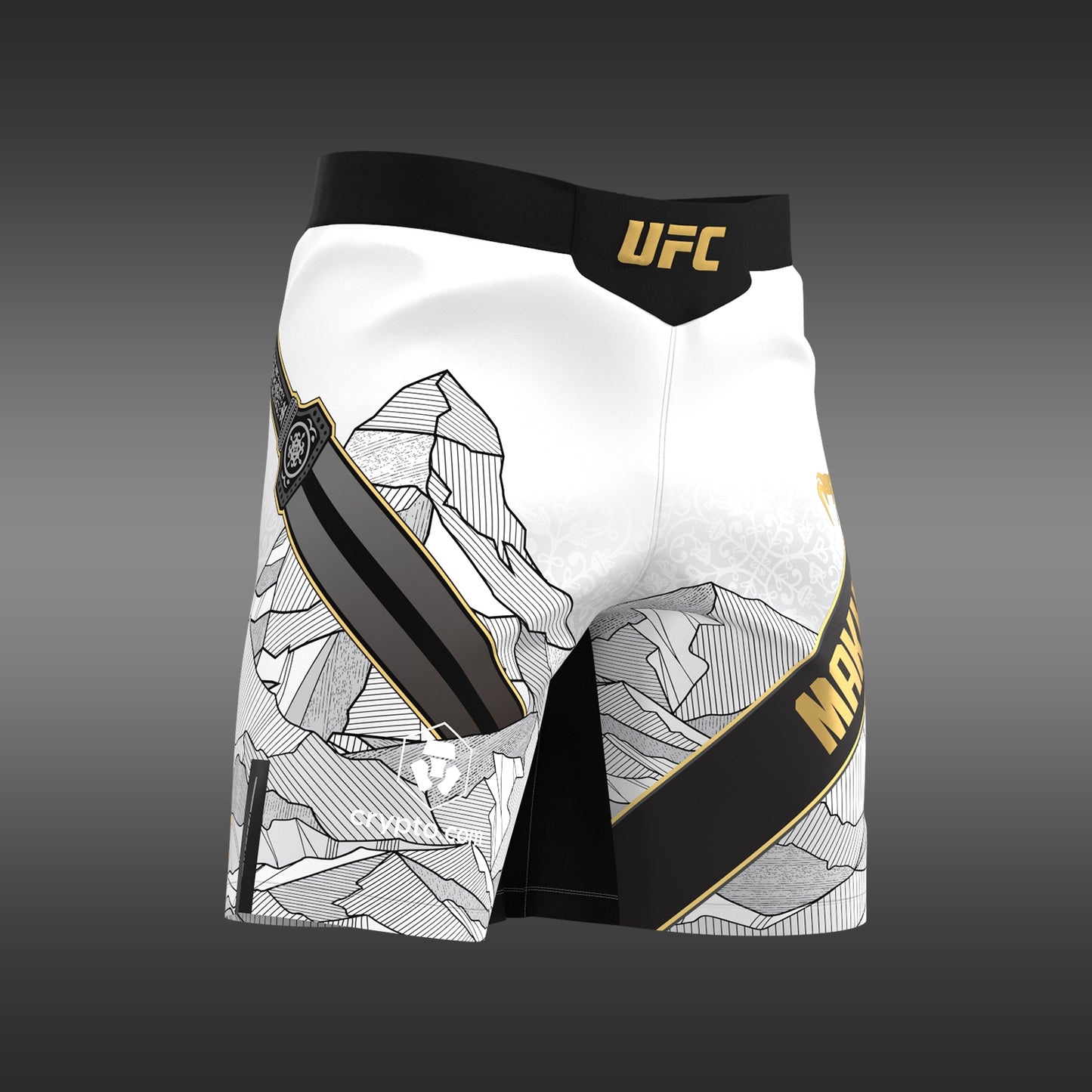 Men's UFC Unrivaled by Venum White Islam Makhachev Long Fit Fight Short