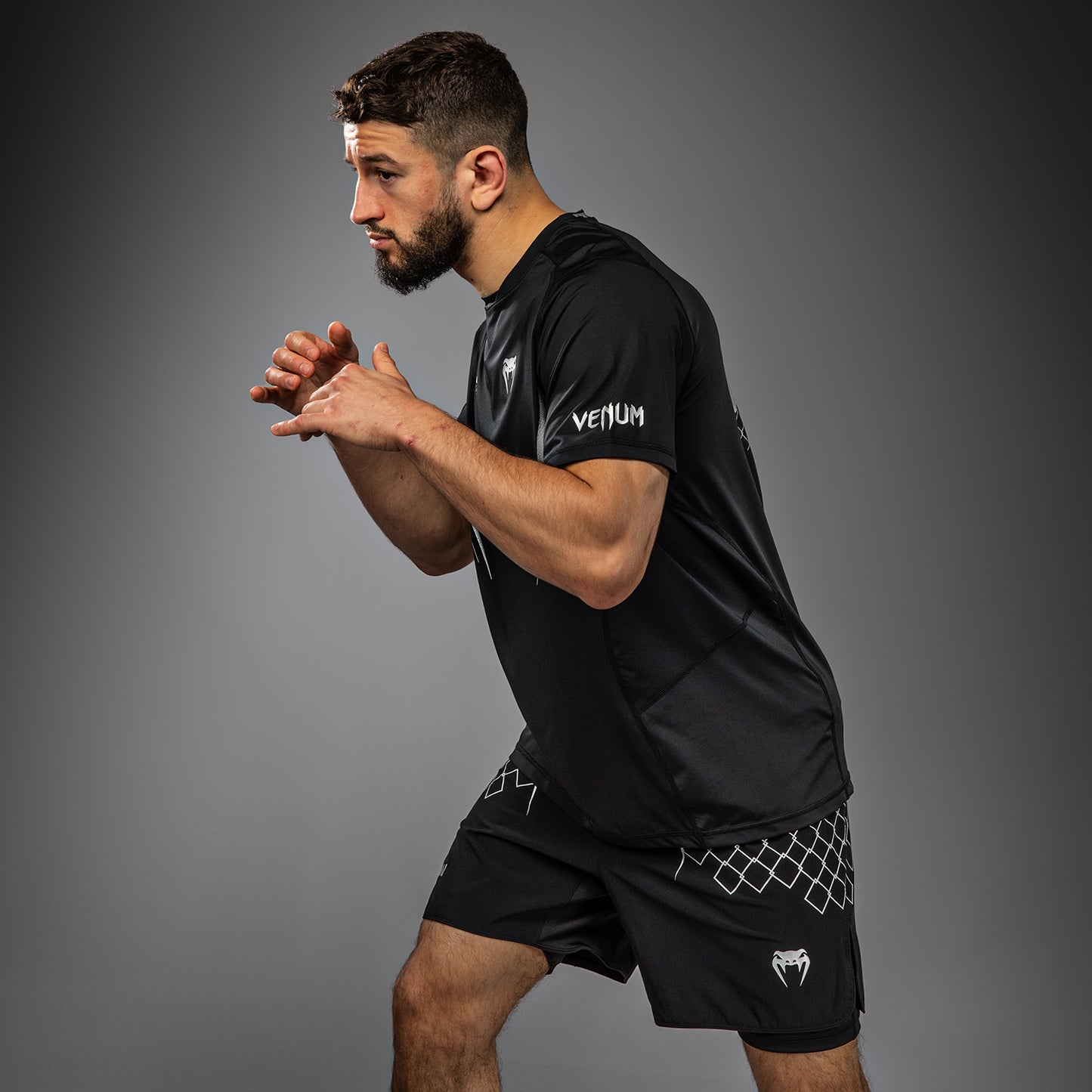 Venum x WOW FC Dry-Tech T-Shirt - Black/Silver Grey