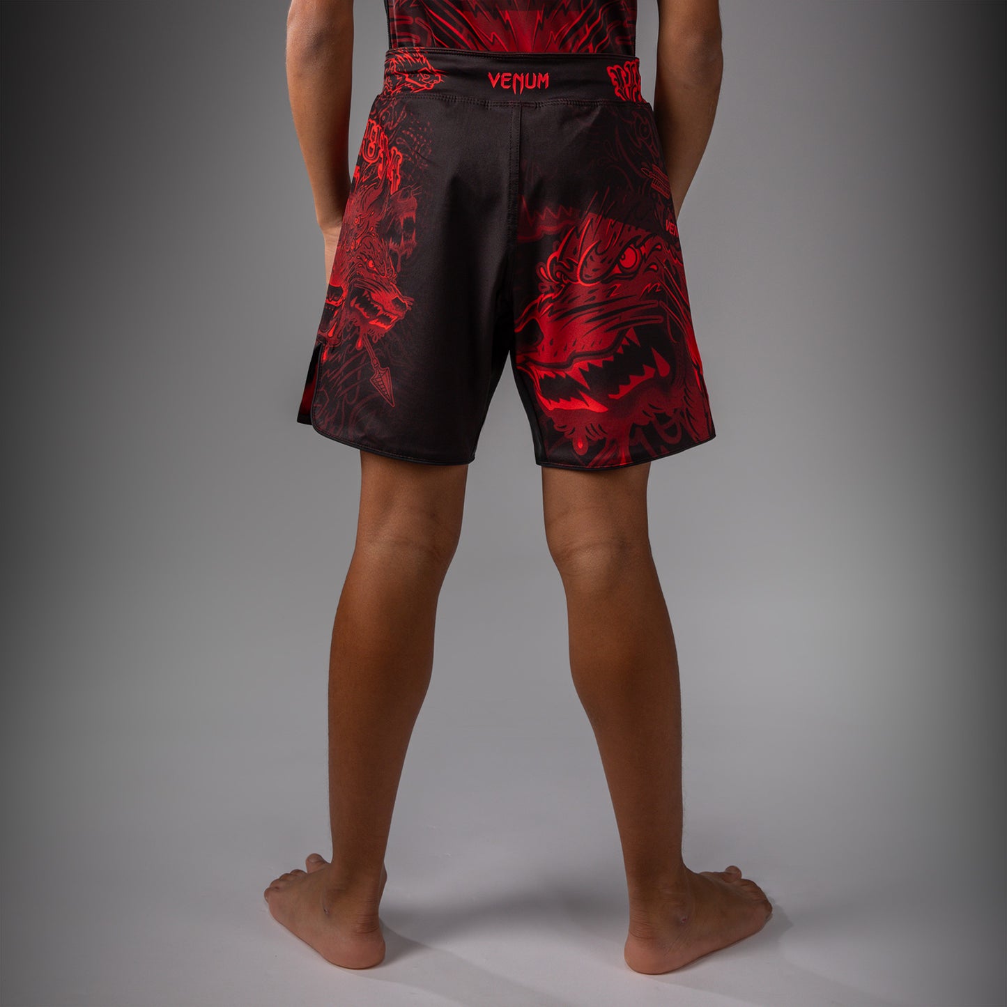 Venum Wolf Atak Kids Fightshorts - Black/Red