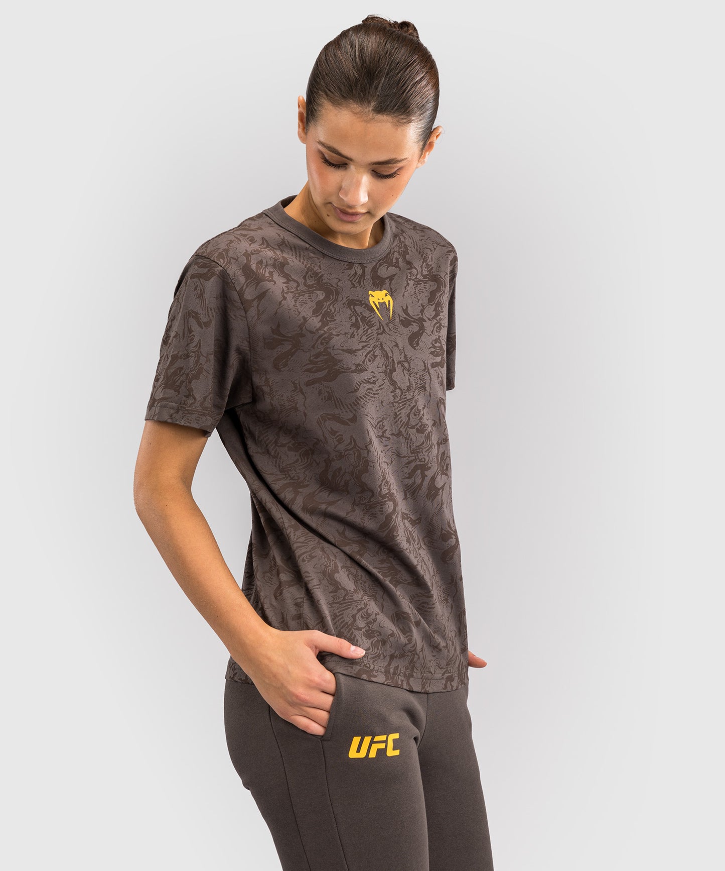 UFC Fusion by Venum Fight Week Women’s Short Sleeve Cotton T-Shirt - Earthen Brown