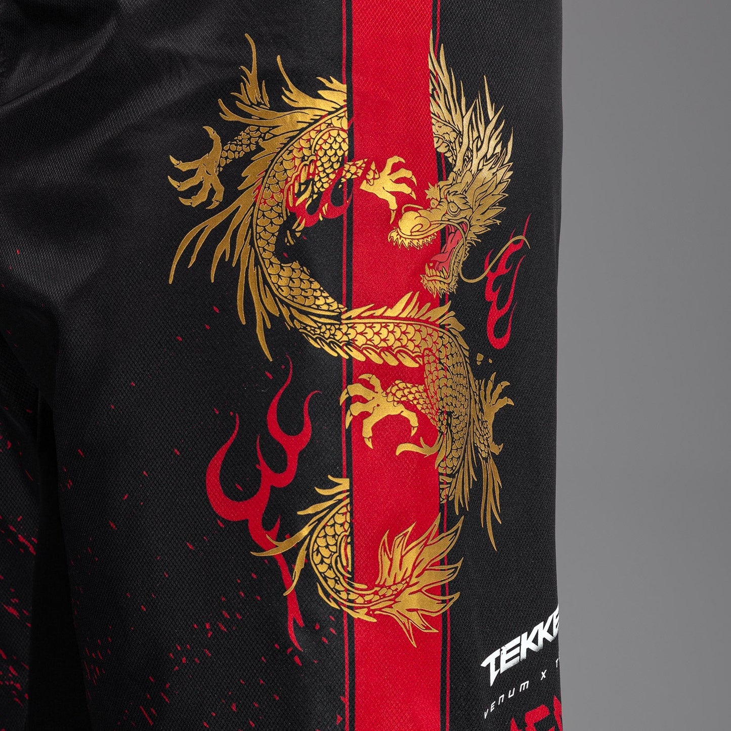 Venum x TEKKEN 8 - Marshall Law Fight Shorts - Black/Red/Gold