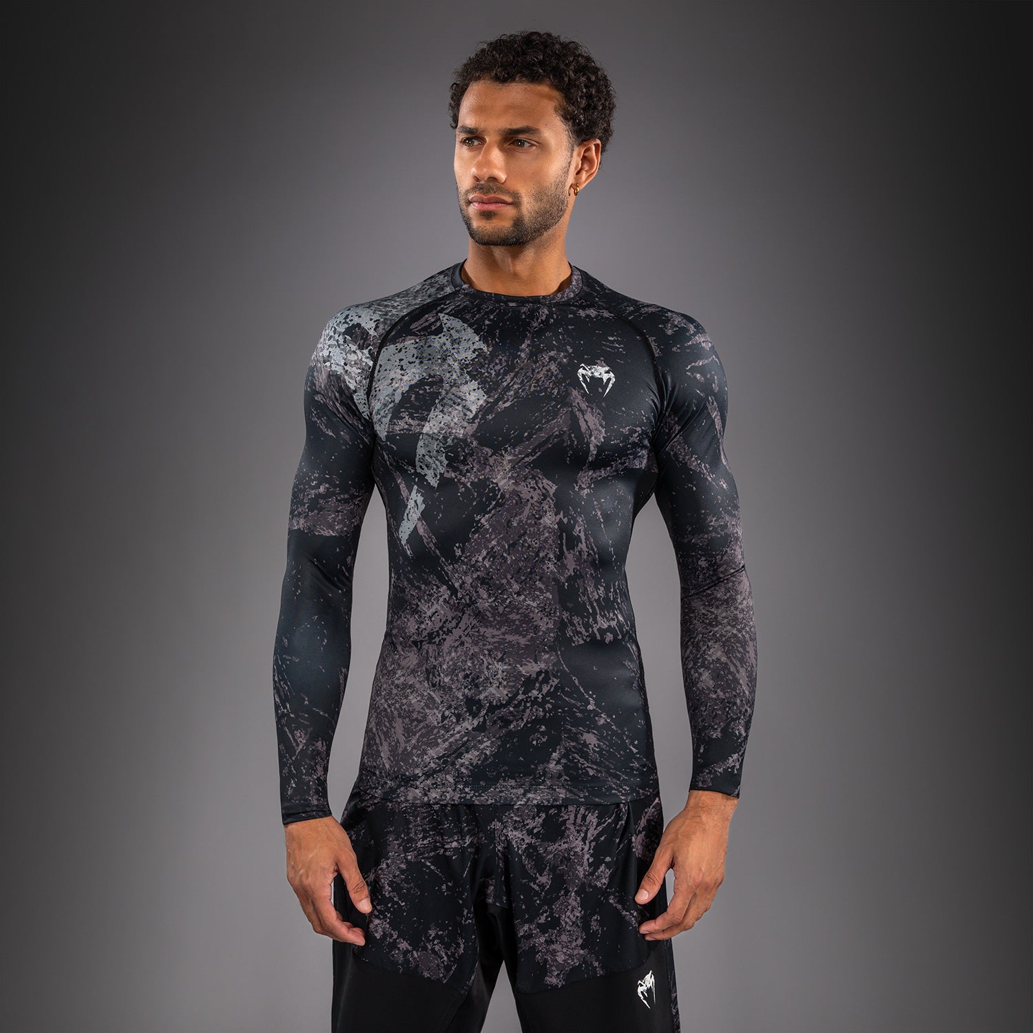 Venum Rage & Workout Long Sleeve Rashguard - Black/Grey  product-type_Compression T-Shirts Venum