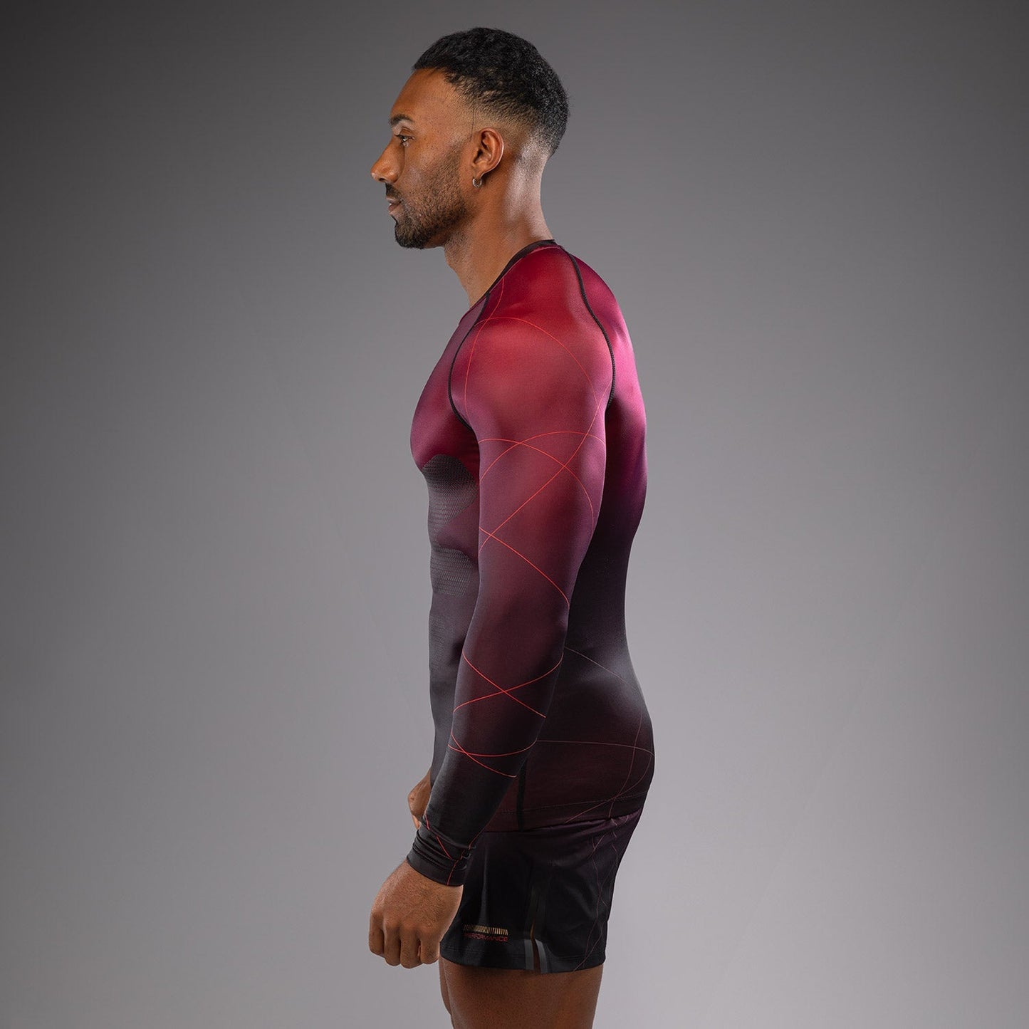Venum Tactical XT Men's Long Sleeve Rashguard - Black/Burgundy/Gold