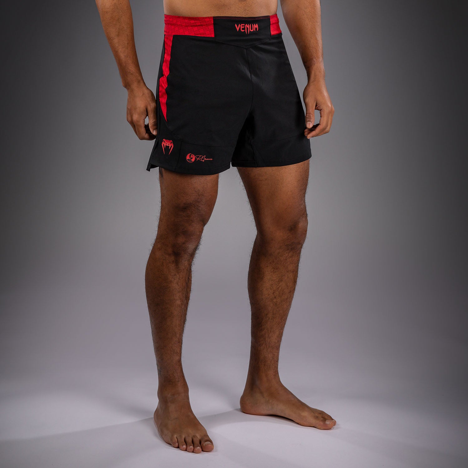 Venum x Roger Gracie Signature Fightshorts - Black/Red  product-type_MMA Shorts Venum