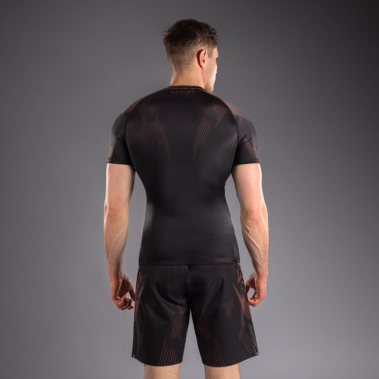 Venum No-Gi 6.0 Short Sleeve Rashguard - Black/Brown  product-type_Compression T-Shirts Venum