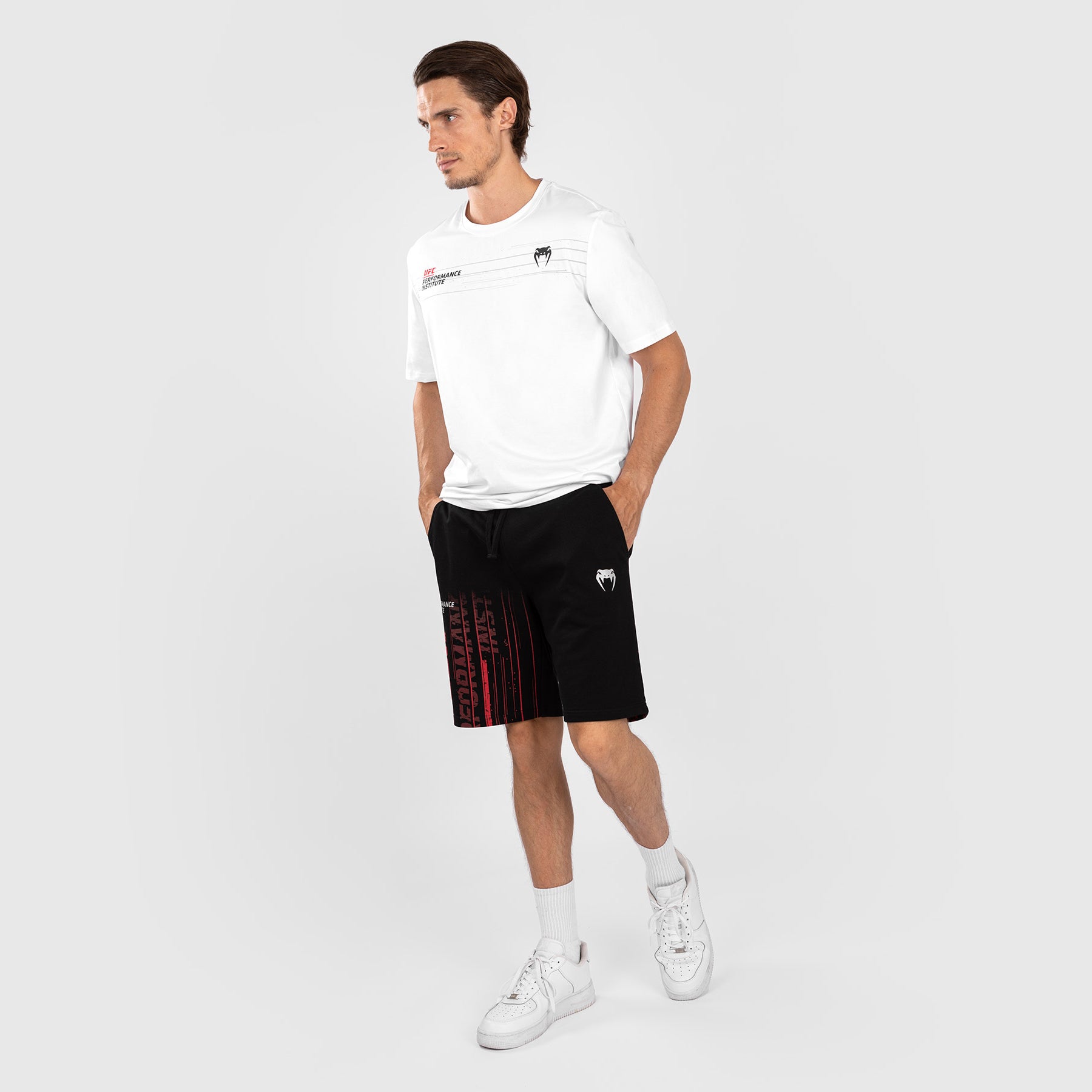 UFC Venum Performance Institute 2.0 Men’s Cotton Short - Black/Red  product-type_Cotton Shorts Venum