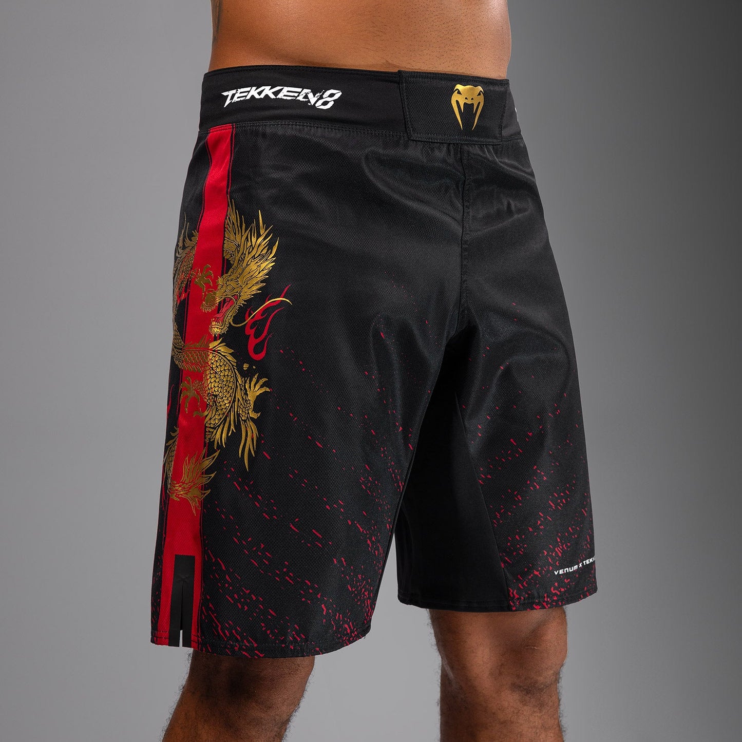 Venum x TEKKEN 8 - Marshall Law Fight Shorts - Black/Red/Gold