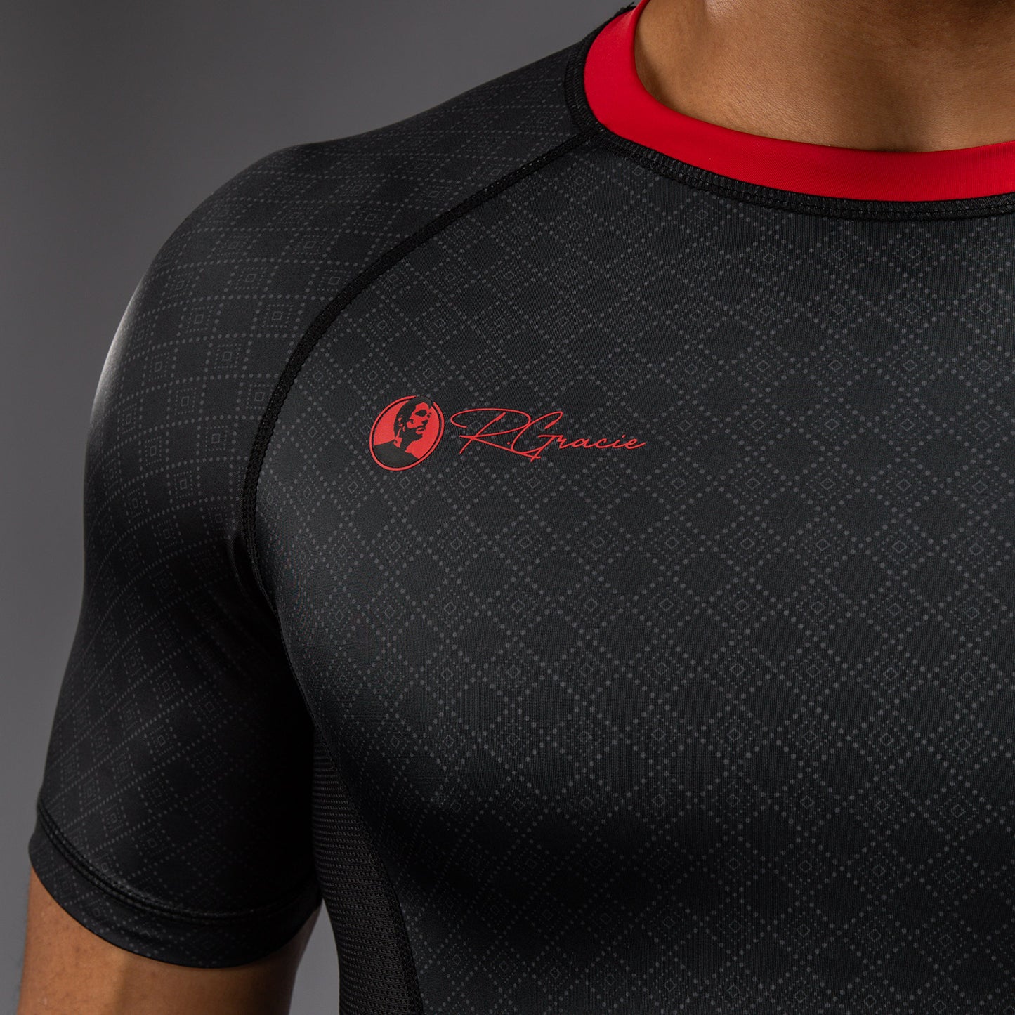 Venum x Roger Gracie Signature Short Sleeve Rashguard - Black/Red
