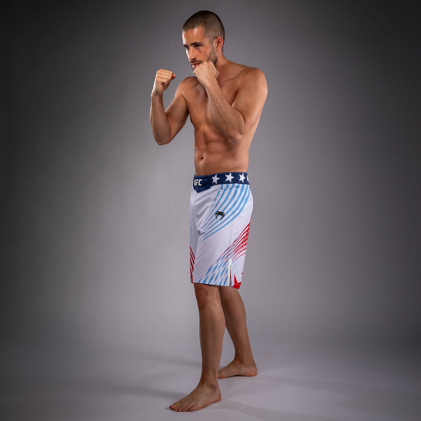Men's Official UFC Freedom 250 by Venum White Personalized Authentic Fight Night Long Fit Fight Short