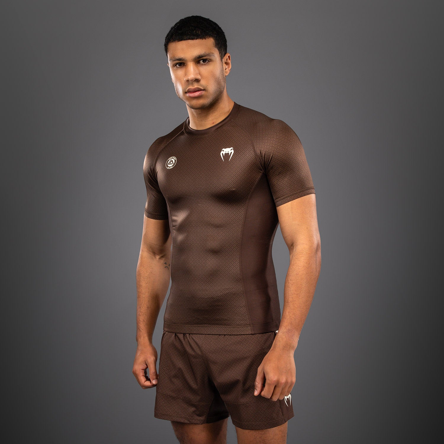 x Roger Gracie Academy Short Sleeve Rashguard - Dark Brown -