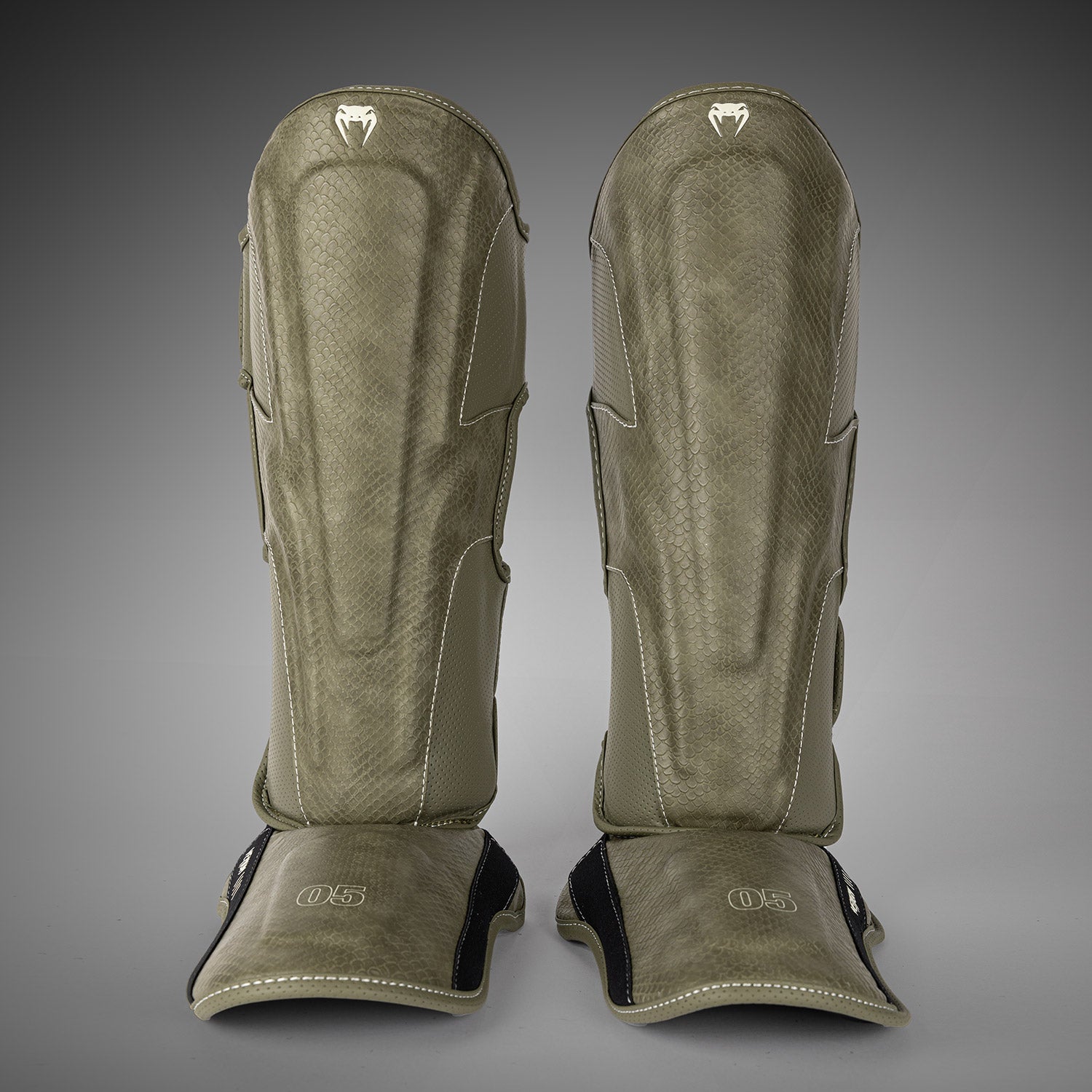 Venum Impact Evo Scales Shin Guards - Army Green