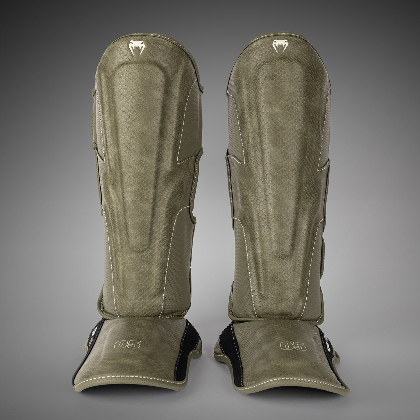 Venum Impact Evo Scales Shin Guards - Army Green