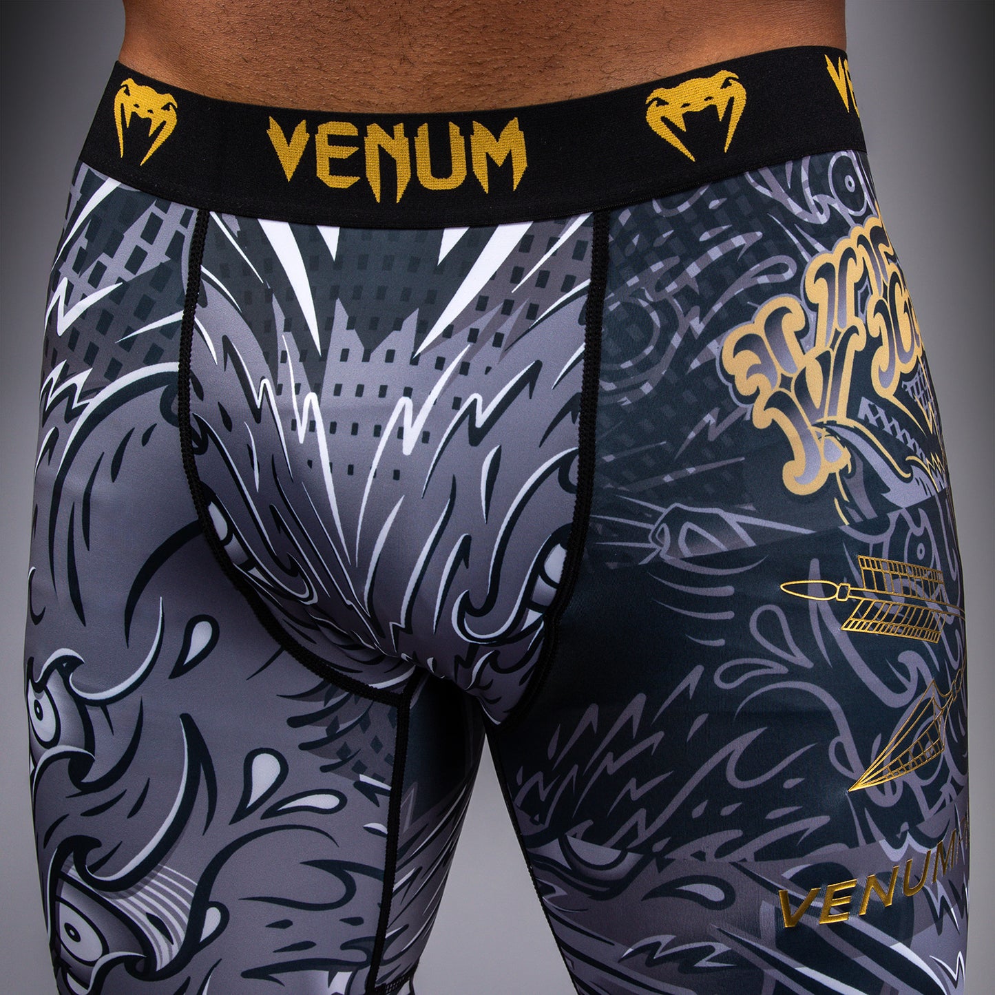 Venum Wolf Atak Vale Tudo Shorts - Black/Grey