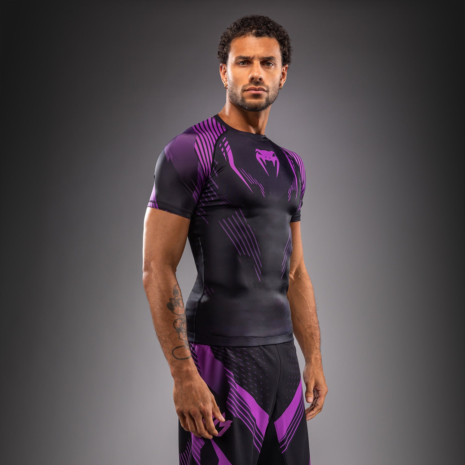 Venum No-Gi 6.0 Short Sleeve Rashguard - Black/Purple  product-type_Compression T-Shirts Venum