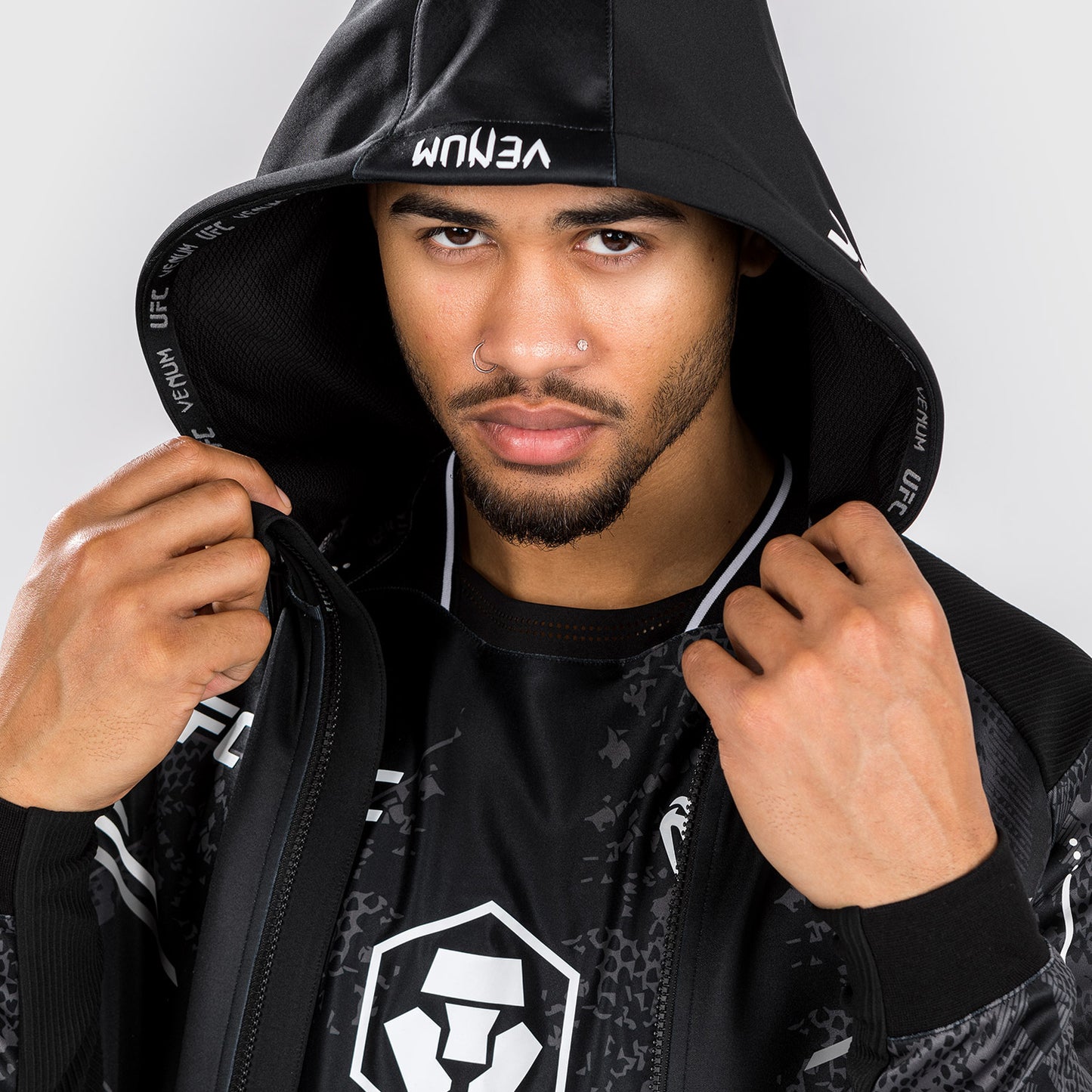 UFC Adrenaline by Venum Authentic Fight Night Men’s Walkout Hoodie - Black