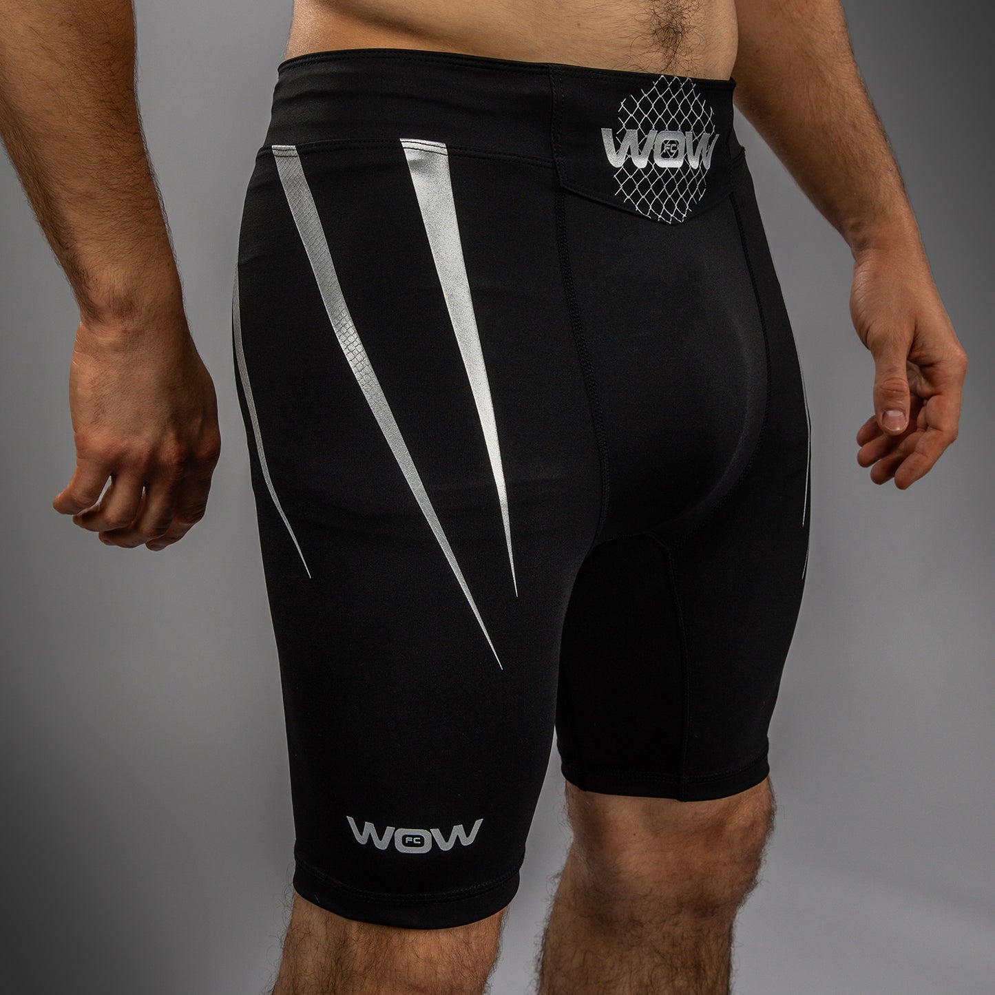 Venum x WOW FC Men’s Vale Tudo Shorts - Black/ Silver Grey